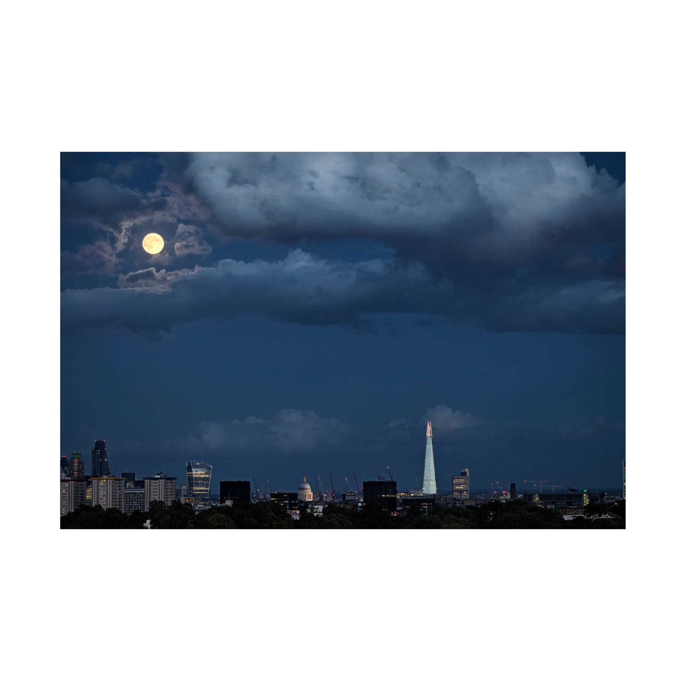 Canvas Wall Art - Kent Burkhardsmeier 'Sturgeon Moon' Wall Art for Living Room, Bedroom, or Office Décor by Trademark Fine Art - 32 x 22 Inches