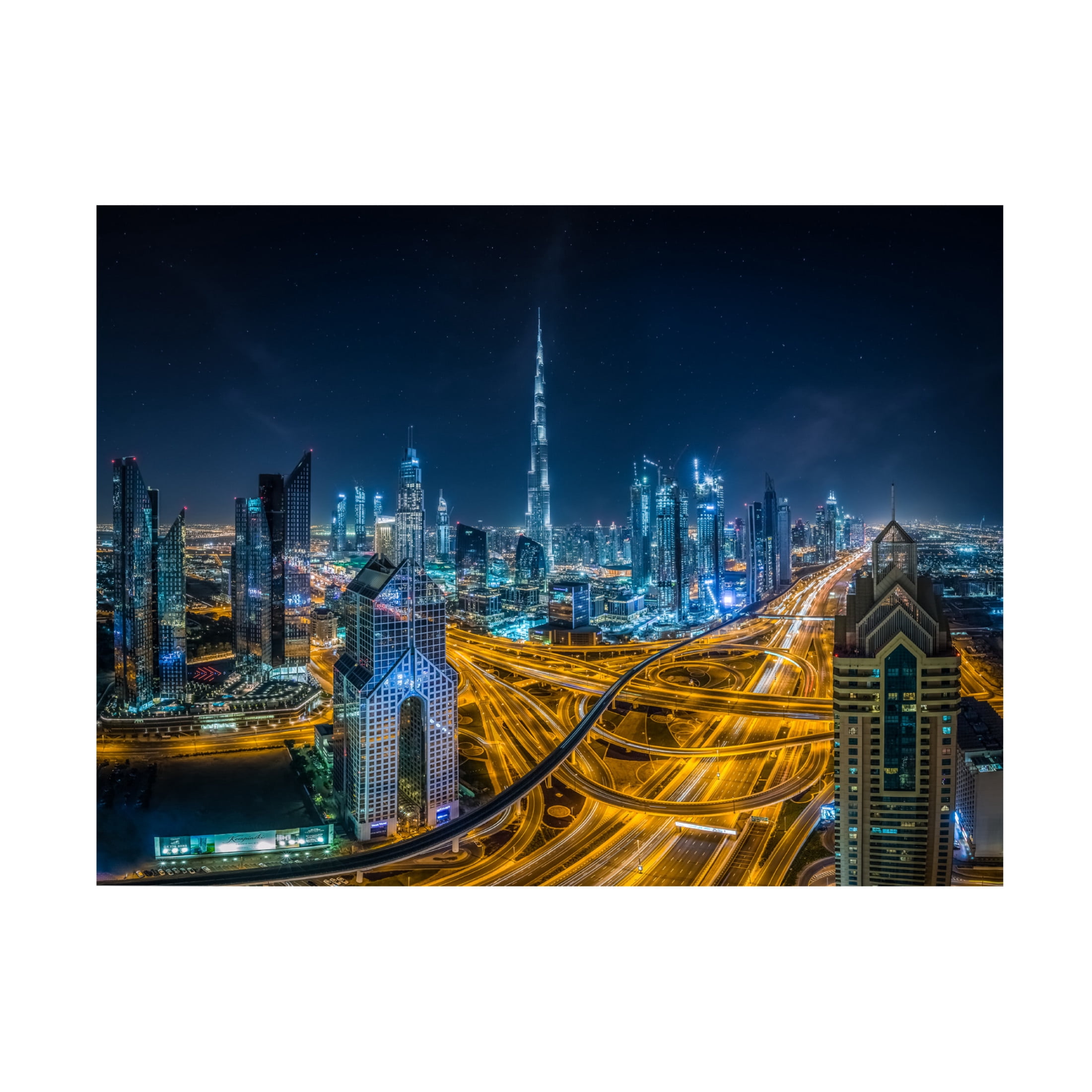 Canvas Wall Art - Khalid Jamal 'Blue City' Wall Art for Living Room, Bedroom, or Office Décor by Trademark Fine Art - 19 x 14 Inches