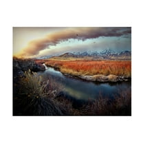 Canvas Wall Art - Kirbyturnage 'Owens River At Sunrise' Wall Art for Living Room, Bedroom, or Office Décor by Trademark Fine Art - 19 x 14 Inches
