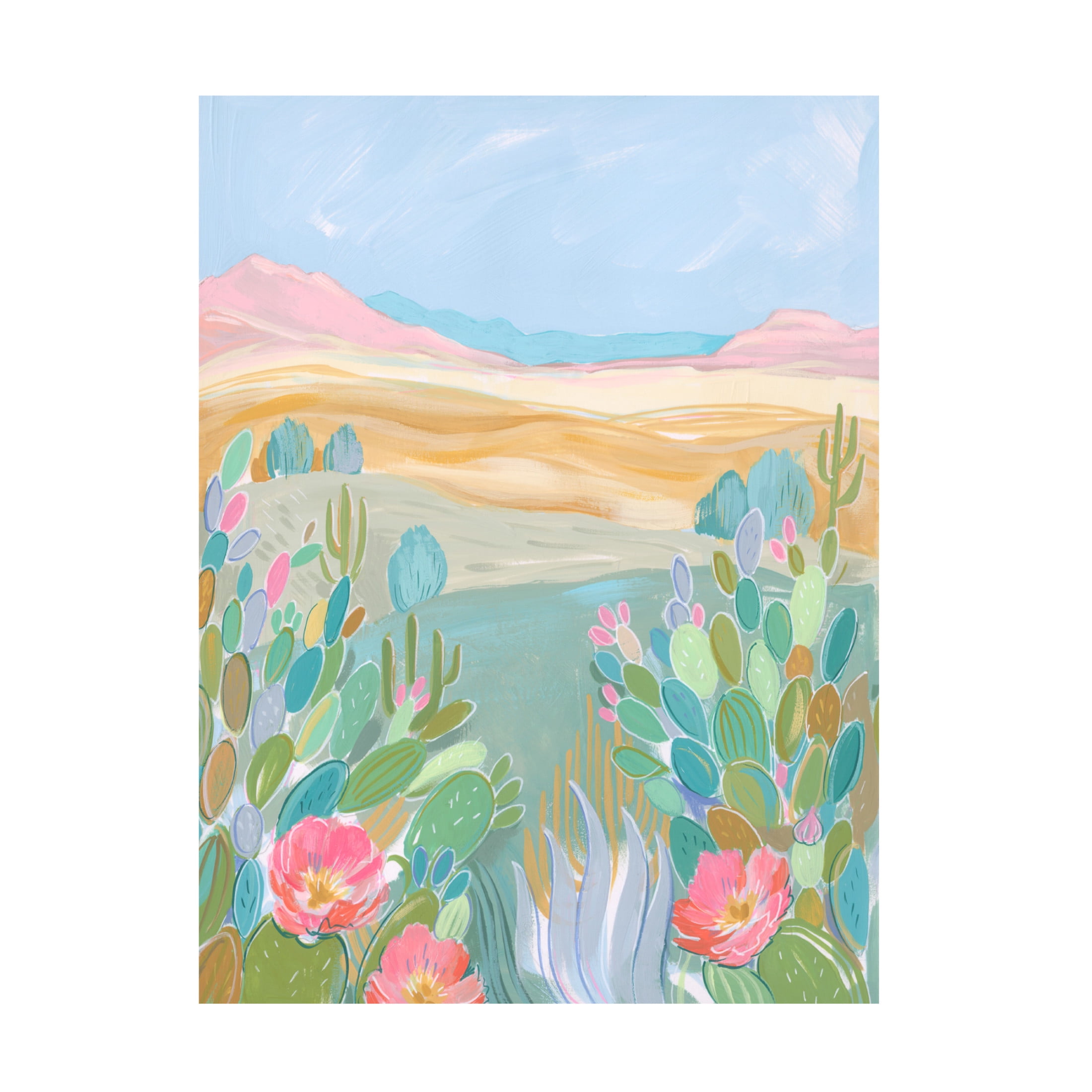 Canvas Wall Art - Laura Marr 'Pastel Desert I' Wall Art for Living Room, Bedroom, or Office Décor by Trademark Fine Art - 18 x 24 Inches