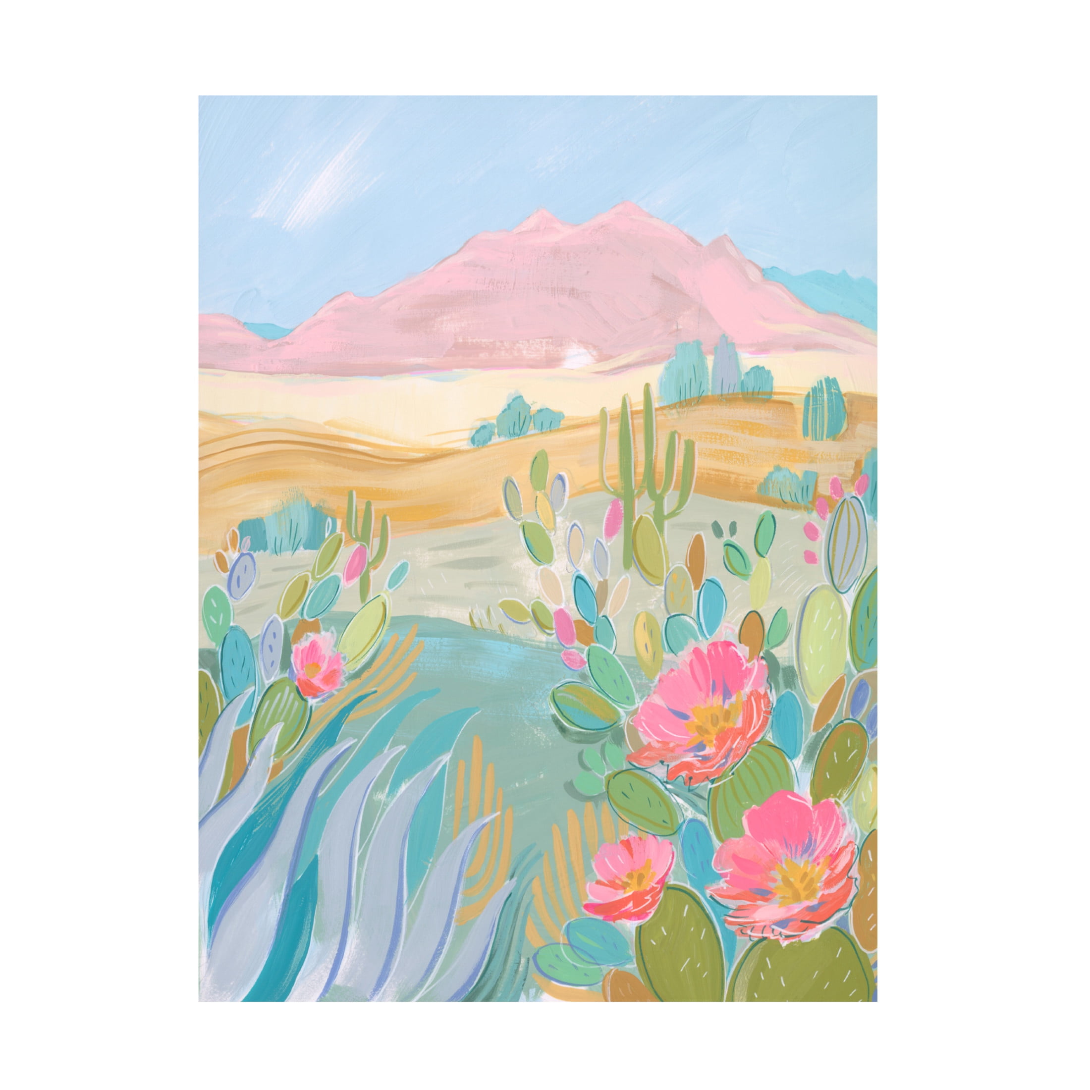 Canvas Wall Art - Laura Marr 'Pastel Desert II' Wall Art for Living Room, Bedroom, or Office Décor by Trademark Fine Art - 14 x 19 Inches