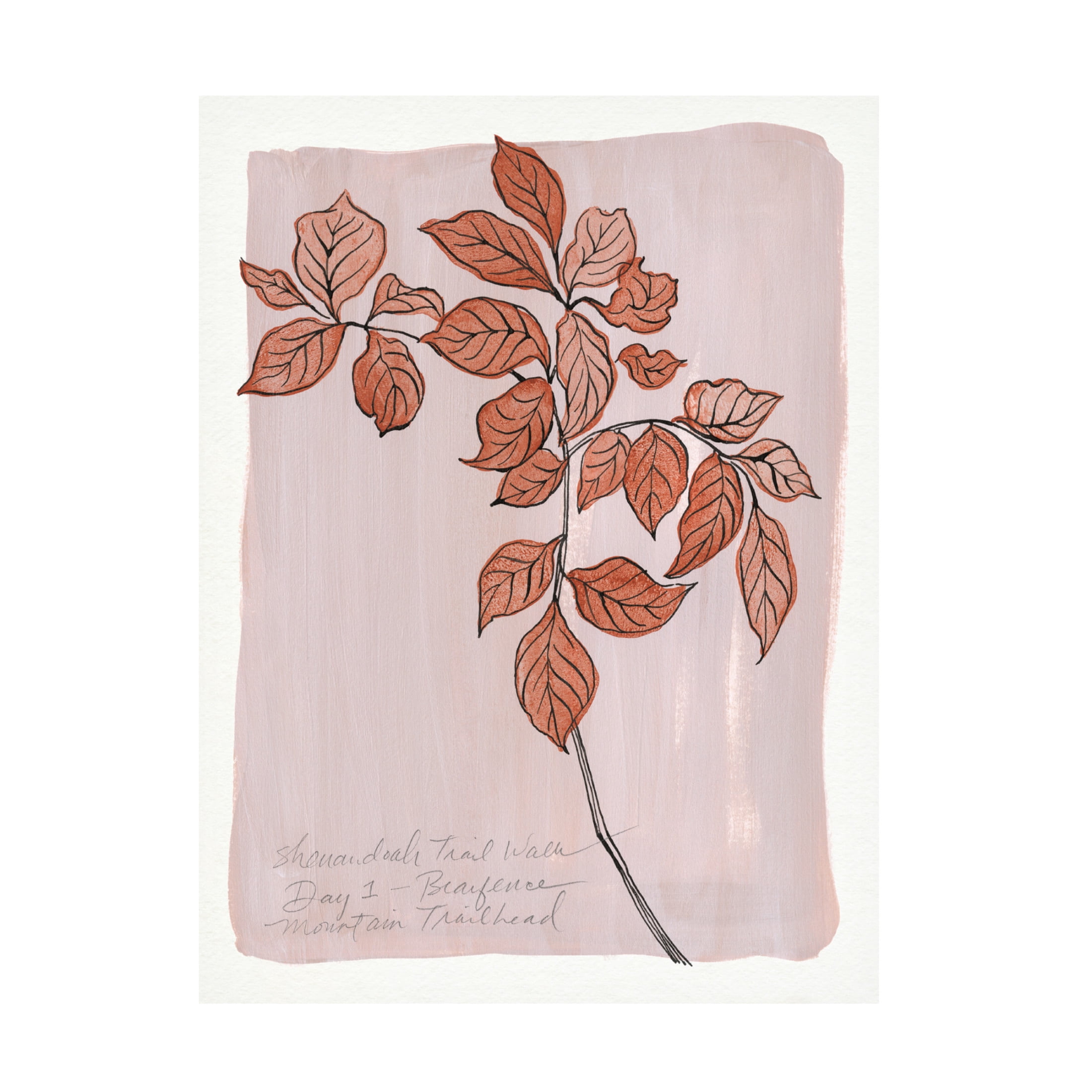 Canvas Wall Art - Laura Marr 'Trail Walk Journal I' Wall Art for Living Room, Bedroom, or Office Décor by Trademark Fine Art - 35 x 47 Inches