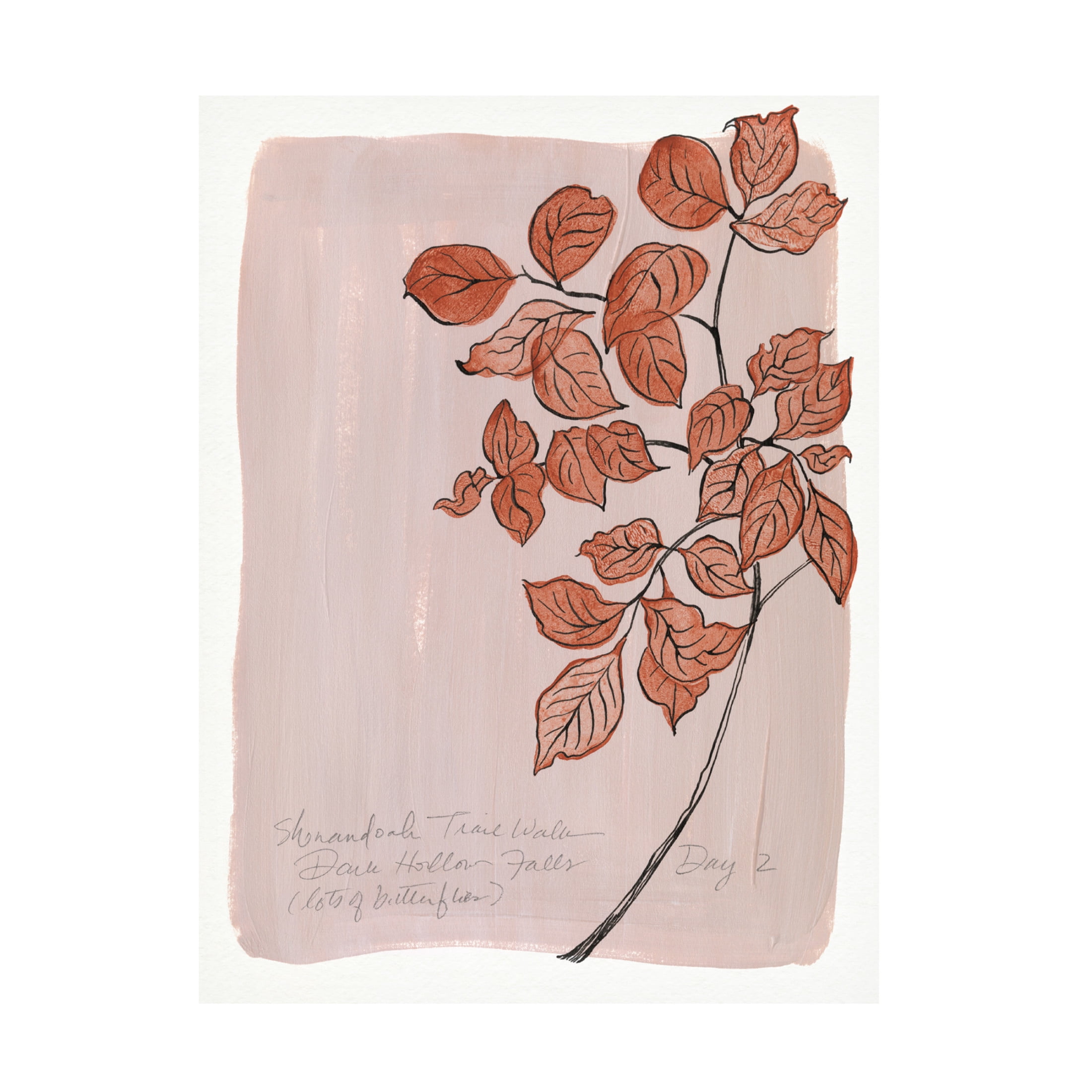 Canvas Wall Art - Laura Marr 'Trail Walk Journal II' Wall Art for Living Room, Bedroom, or Office Décor by Trademark Fine Art - 14 x 19 Inches