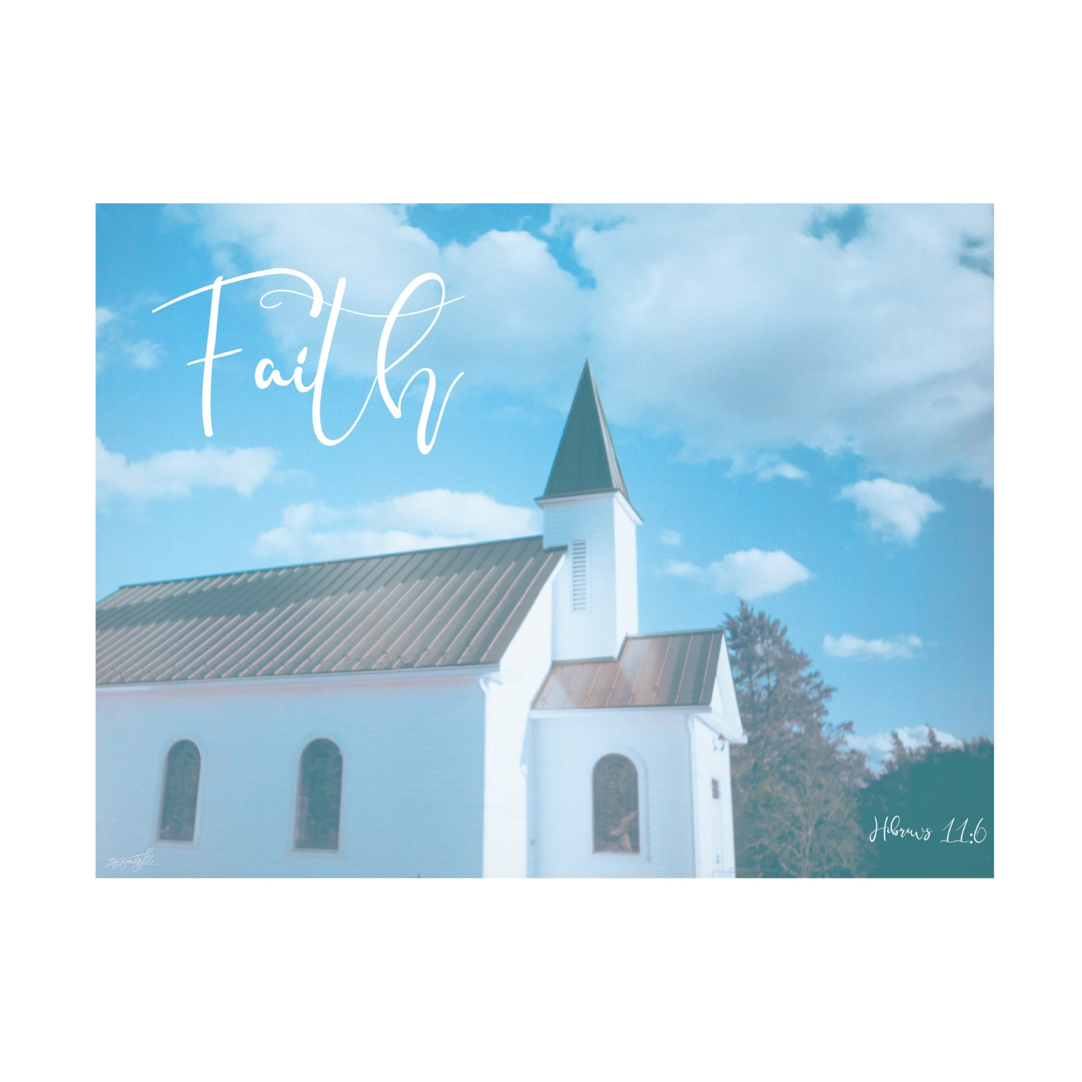 Canvas Wall Art - Life BeautifuLEE 'Church Faith 2' Wall Art for Living Room, Bedroom, or Office Décor by Trademark Fine Art - 32 x 24 Inches