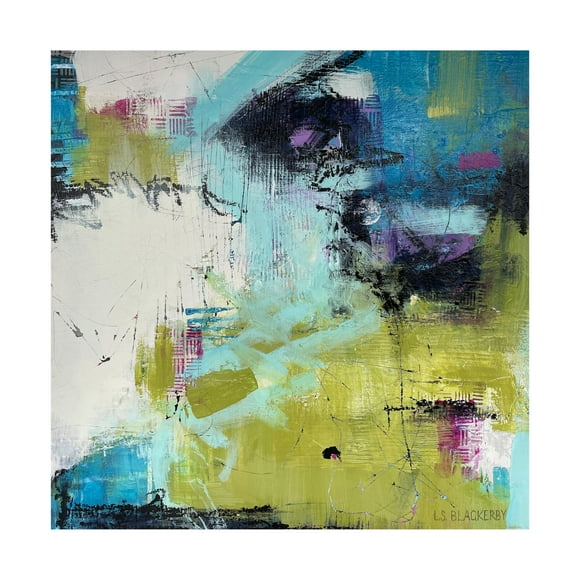 Canvas Wall Art - Linda S. Blackerby 'Moonrise' Wall Art for Living Room, Bedroom, or Office Décor by Trademark Fine Art - 14 x 14 Inches