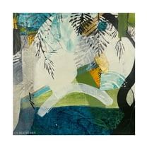 Canvas Wall Art - Linda S. Blackerby 'Woodlands Mountain Lake 1' Wall Art for Living Room, Bedroom, or Office Décor by Trademark Fine Art - 14 x 14 Inches