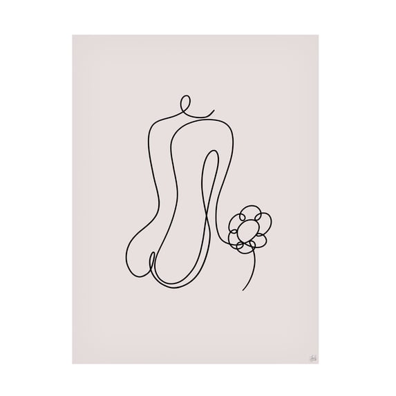 Canvas Wall Art - Line and Brush 'Female Form Fashion Line 6' Wall Art for Living Room, Bedroom, or Office Décor by Trademark Fine Art - 14 x 19 Inches
