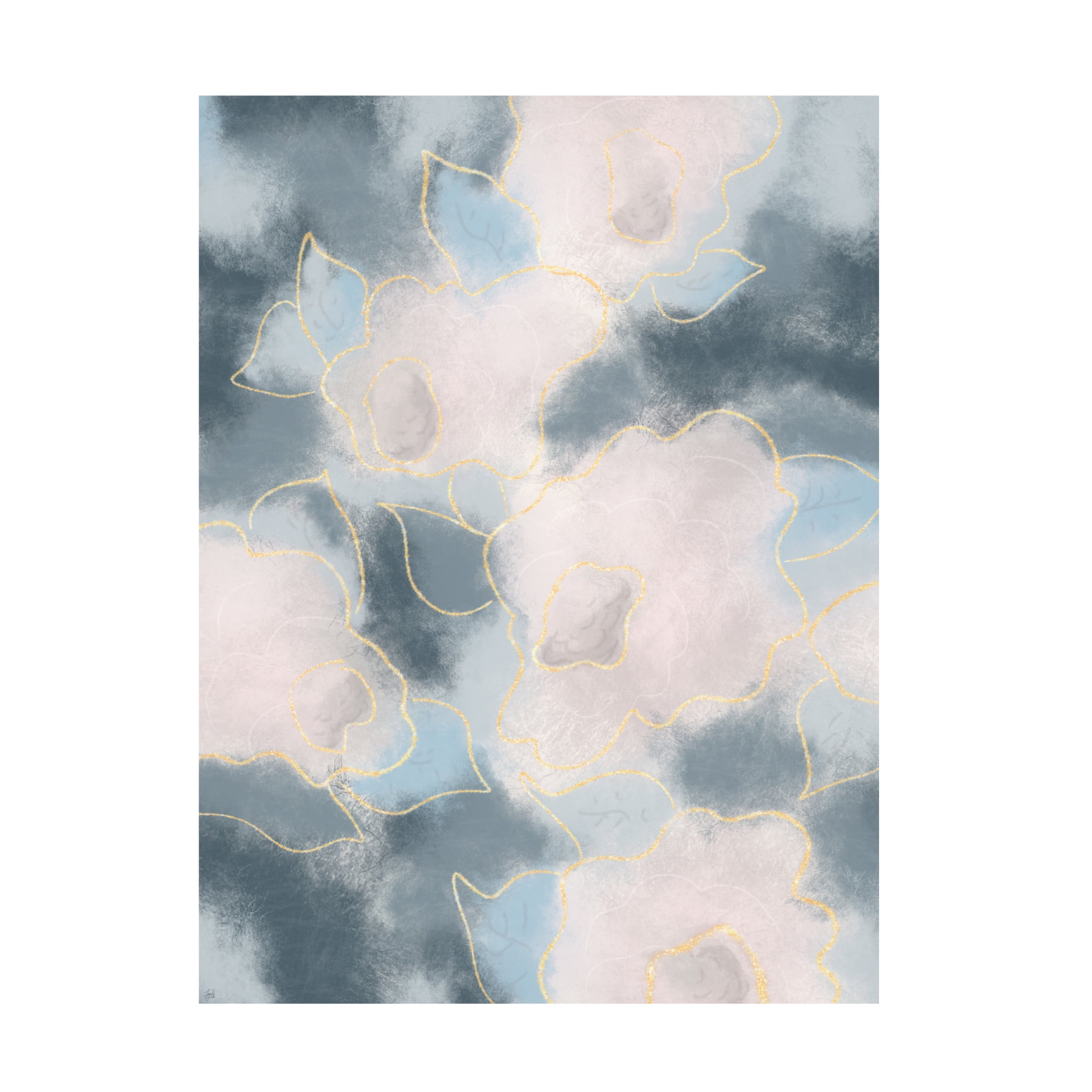 Canvas Wall Art - Line and Brush 'Floral Fibers Soft And Loose' Wall Art for Living Room, Bedroom, or Office Décor by Trademark Fine Art - 18 x 24 Inches