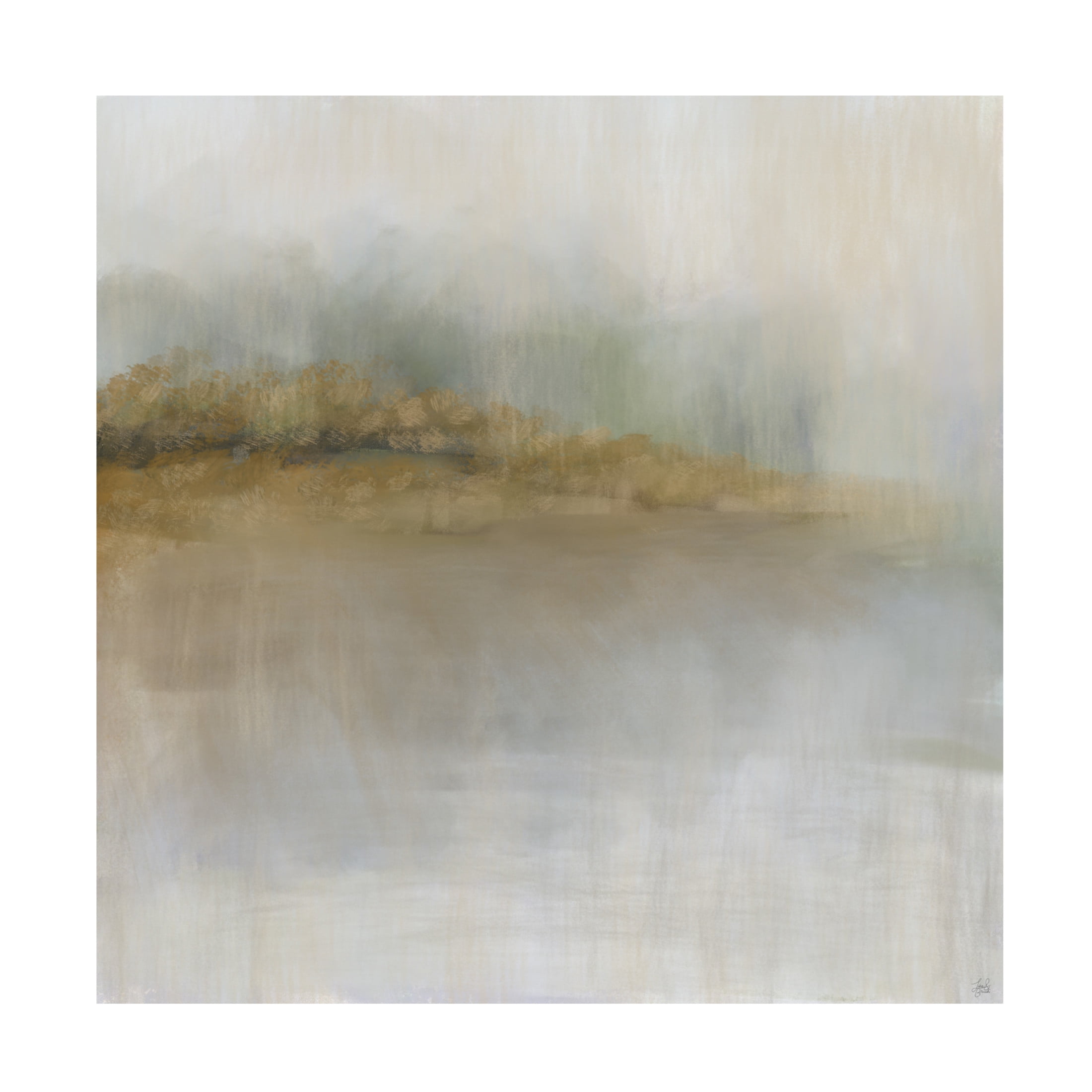 Canvas Wall Art - Line and Brush 'Golden Brush Landscape Abstraction' Wall Art for Living Room, Bedroom, or Office Décor by Trademark Fine Art - 24 x 24 Inches