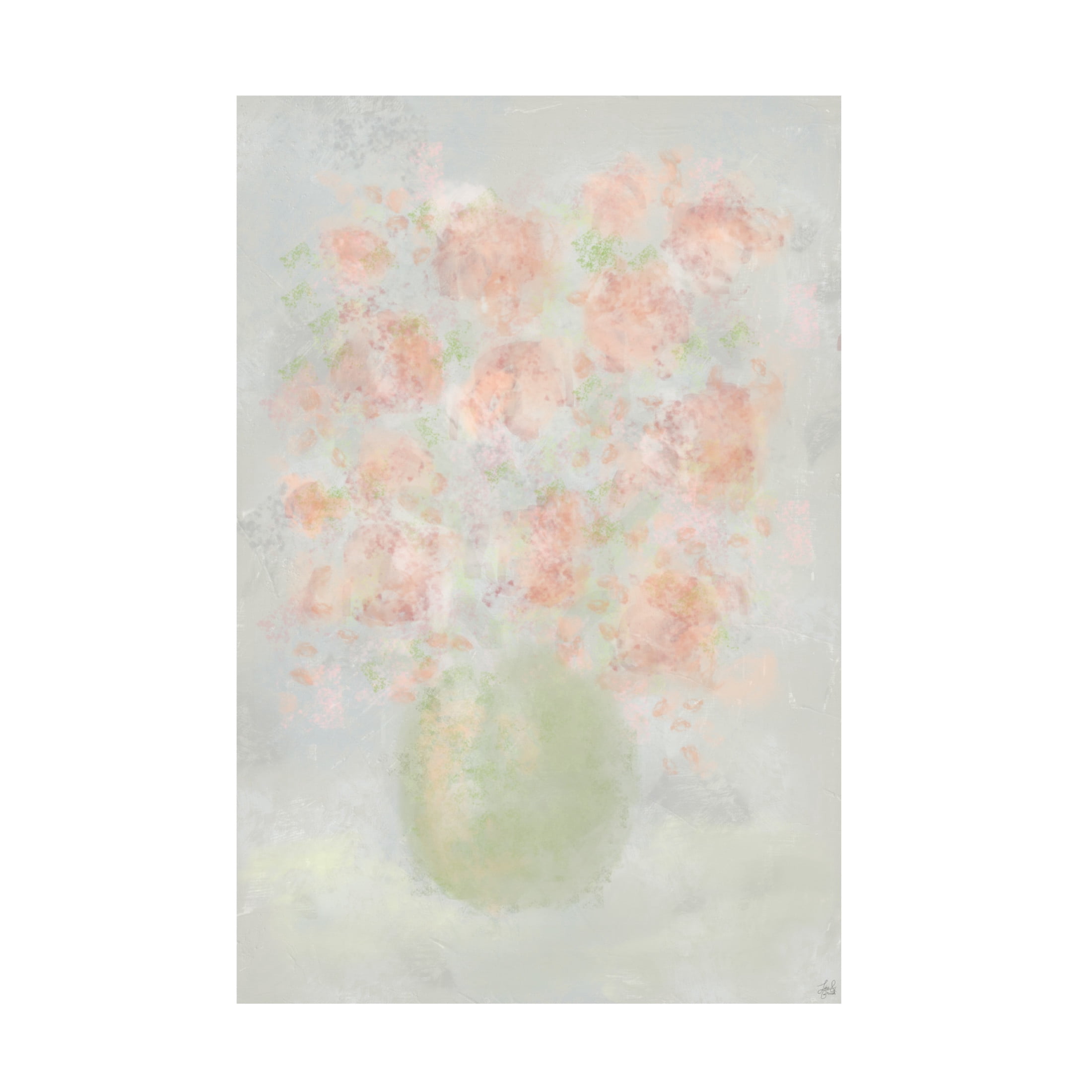 Canvas Wall Art - Line and Brush 'Light And Red Still Bouquet ' Wall Art for Living Room, Bedroom, or Office Décor by Trademark Fine Art - 30 x 47 Inches