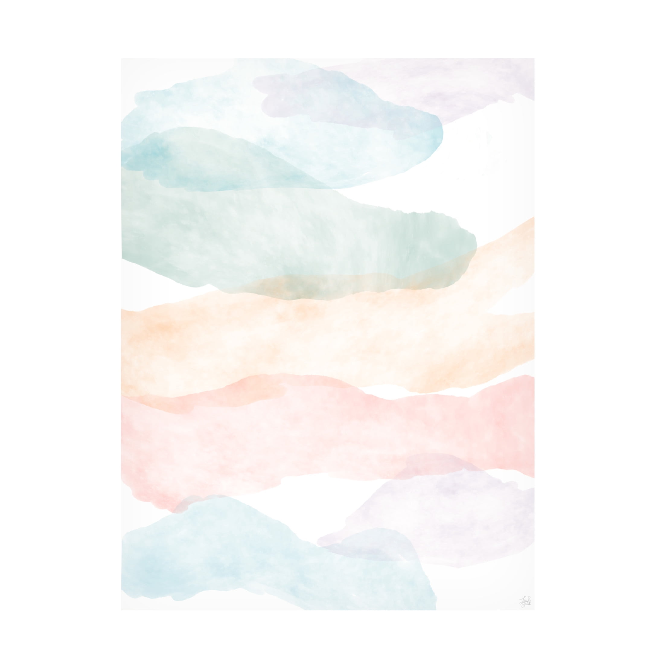 Canvas Wall Art - Line and Brush 'Rainbow Water Landscape 2' Wall Art for Living Room, Bedroom, or Office Décor by Trademark Fine Art - 24 x 32 Inches