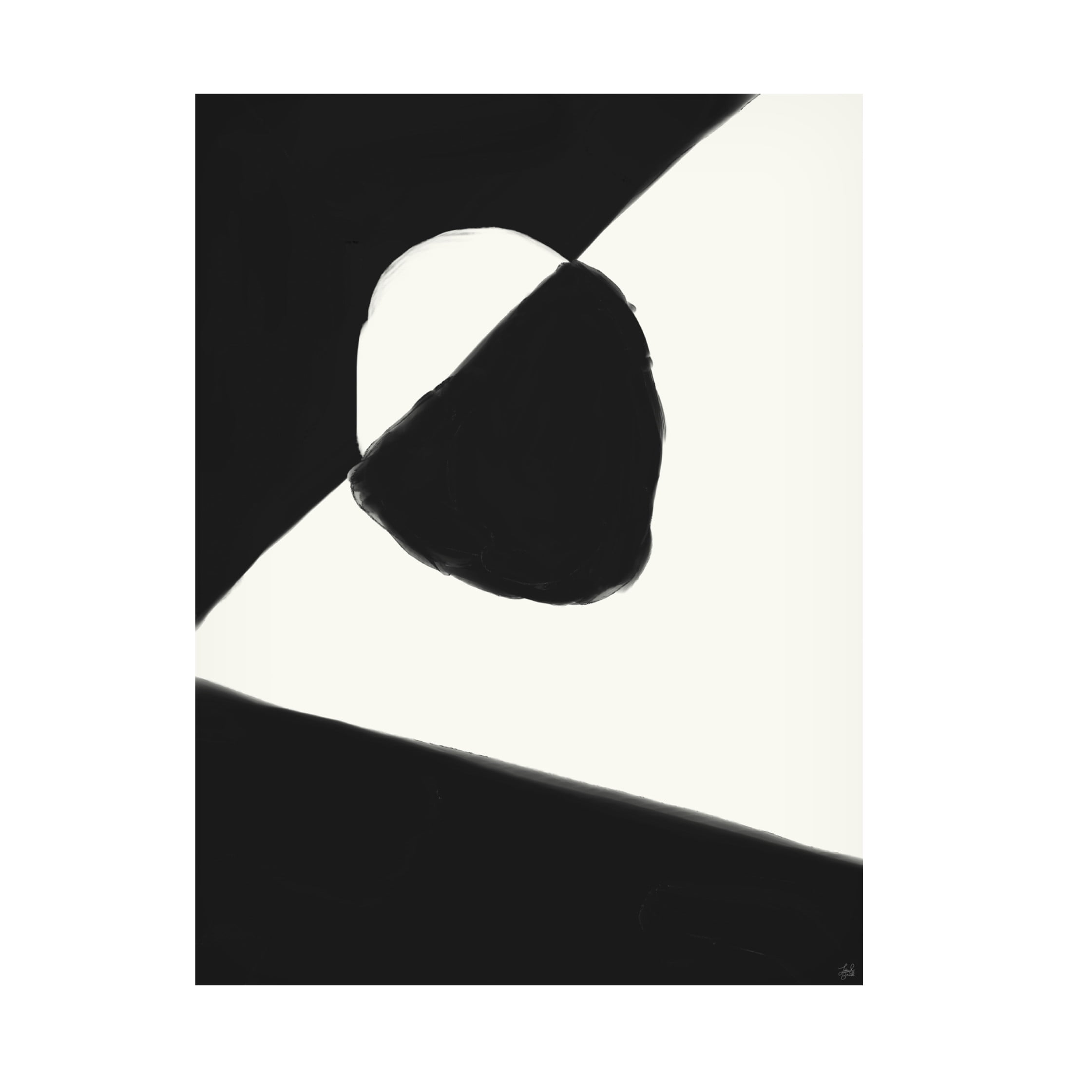 Canvas Wall Art - Line and Brush 'Shapes Exploration In Black 1' Wall Art for Living Room, Bedroom, or Office Décor by Trademark Fine Art - 24 x 32 Inches