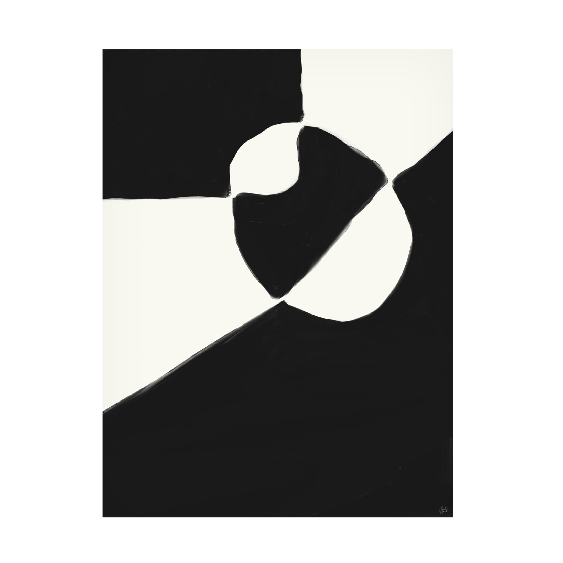 Canvas Wall Art - Line and Brush 'Shapes Exploration In Black 2' Wall Art for Living Room, Bedroom, or Office Décor by Trademark Fine Art - 18 x 24 Inches