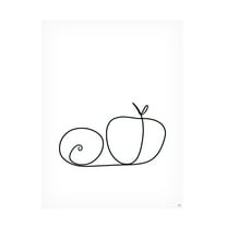 Canvas Wall Art - Line and Brush 'Still Life Lime and Peach' Wall Art for Living Room, Bedroom, or Office Décor by Trademark Fine Art - 14 x 19 Inches