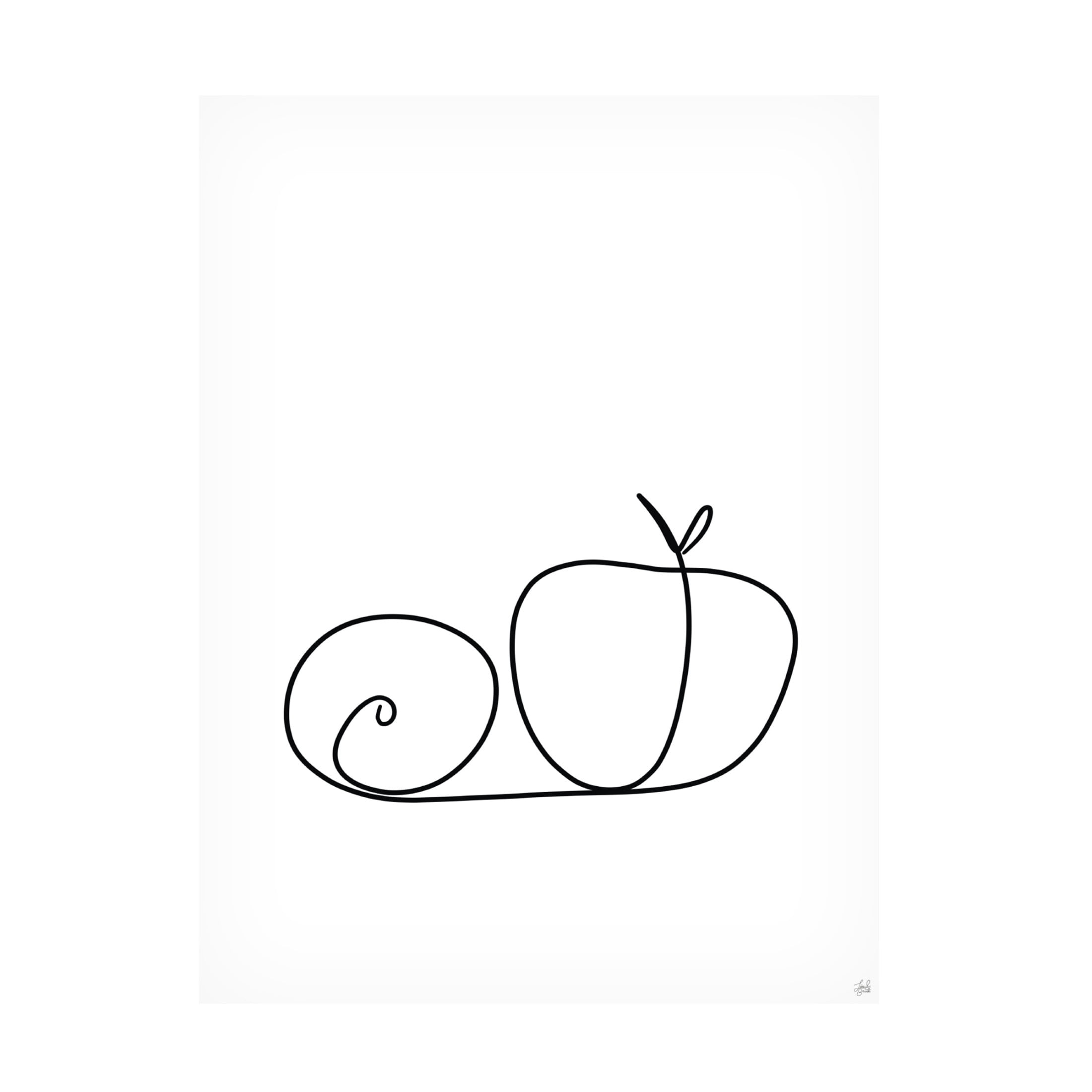 Canvas Wall Art - Line and Brush 'Still Life Lime and Peach' Wall Art for Living Room, Bedroom, or Office Décor by Trademark Fine Art - 35 x 47 Inches