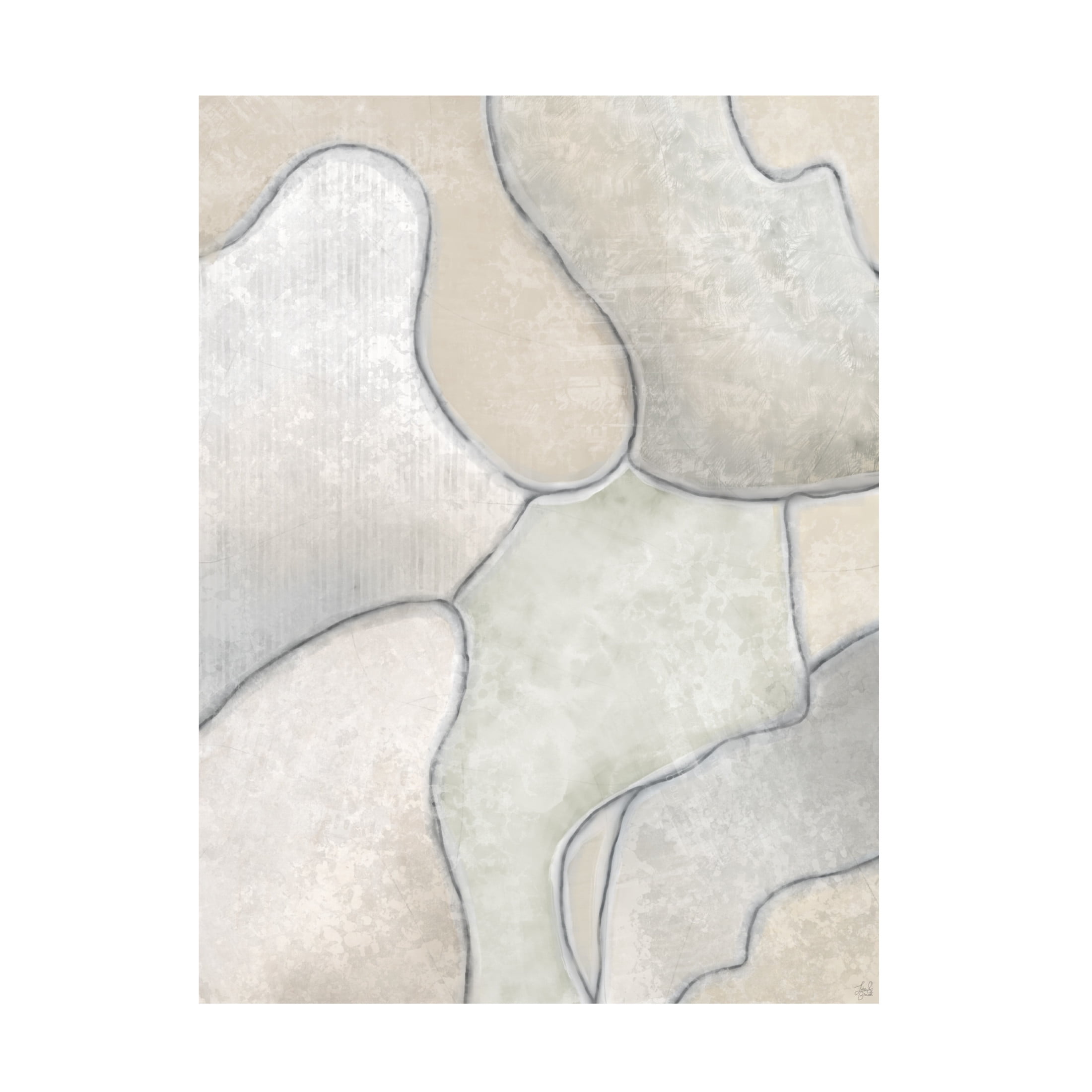 Canvas Wall Art - Line and Brush 'Textured Shapes Wandering' Wall Art for Living Room, Bedroom, or Office Décor by Trademark Fine Art - 24 x 32 Inches