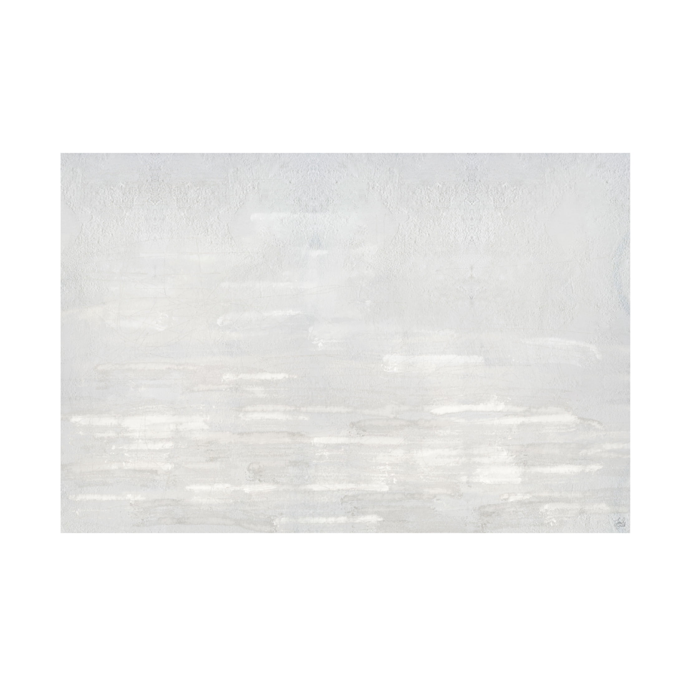 Canvas Wall Art - Line and Brush 'Textured White Neutral Layers 1' Wall Art for Living Room, Bedroom, or Office Décor by Trademark Fine Art - 47 x 30 Inches