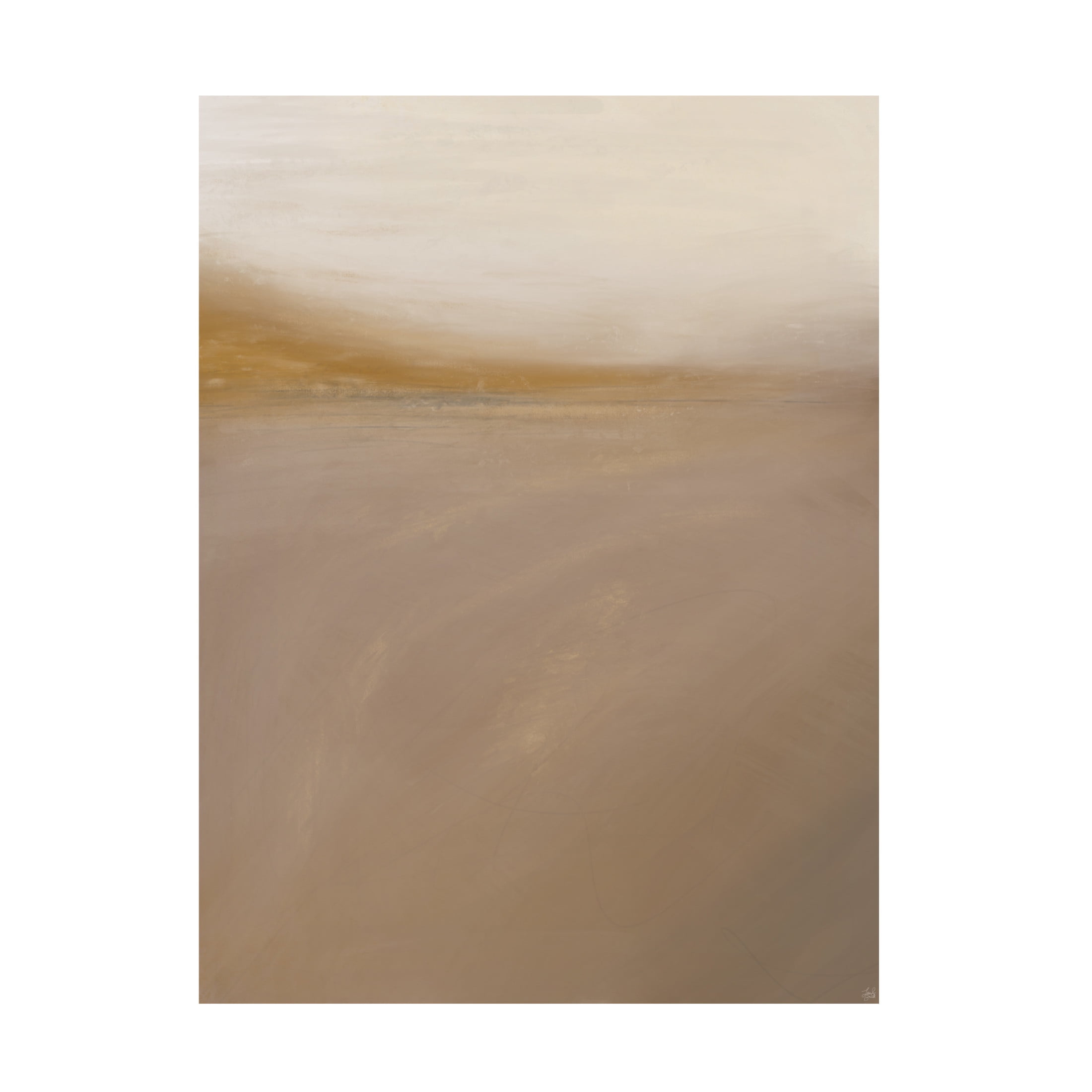 Canvas Wall Art - Line and Brush 'Abstract Golden Horizon' Wall Art for Living Room, Bedroom, or Office Décor by Trademark Fine Art - 35 x 47 Inches