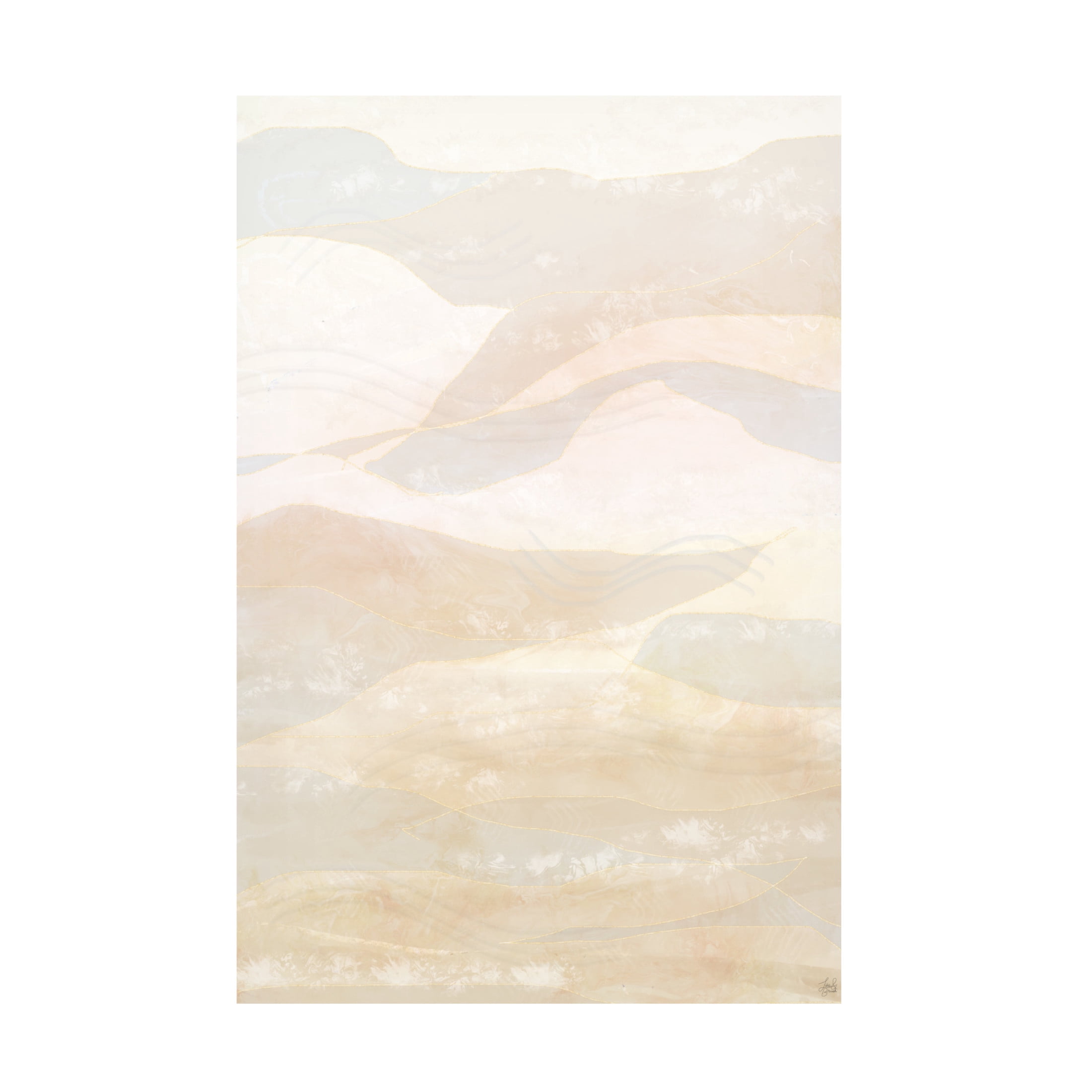 Canvas Wall Art - Line and Brush 'Abstract Soft Waves' Wall Art for Living Room, Bedroom, or Office Décor by Trademark Fine Art - 12 x 19 Inches