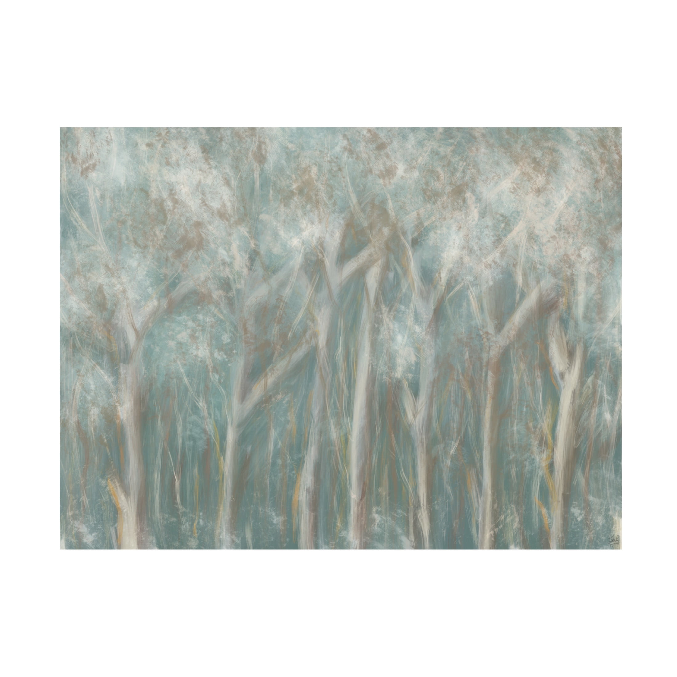 Canvas Wall Art - Line and Brush 'Abstract Treescape View' Wall Art for Living Room, Bedroom, or Office Décor by Trademark Fine Art - 32 x 24 Inches