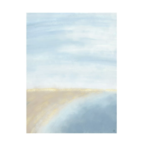 Canvas Wall Art - Line and Brush 'Beach Cove View' Wall Art for Living Room, Bedroom, or Office Décor by Trademark Fine Art - 18 x 24 Inches