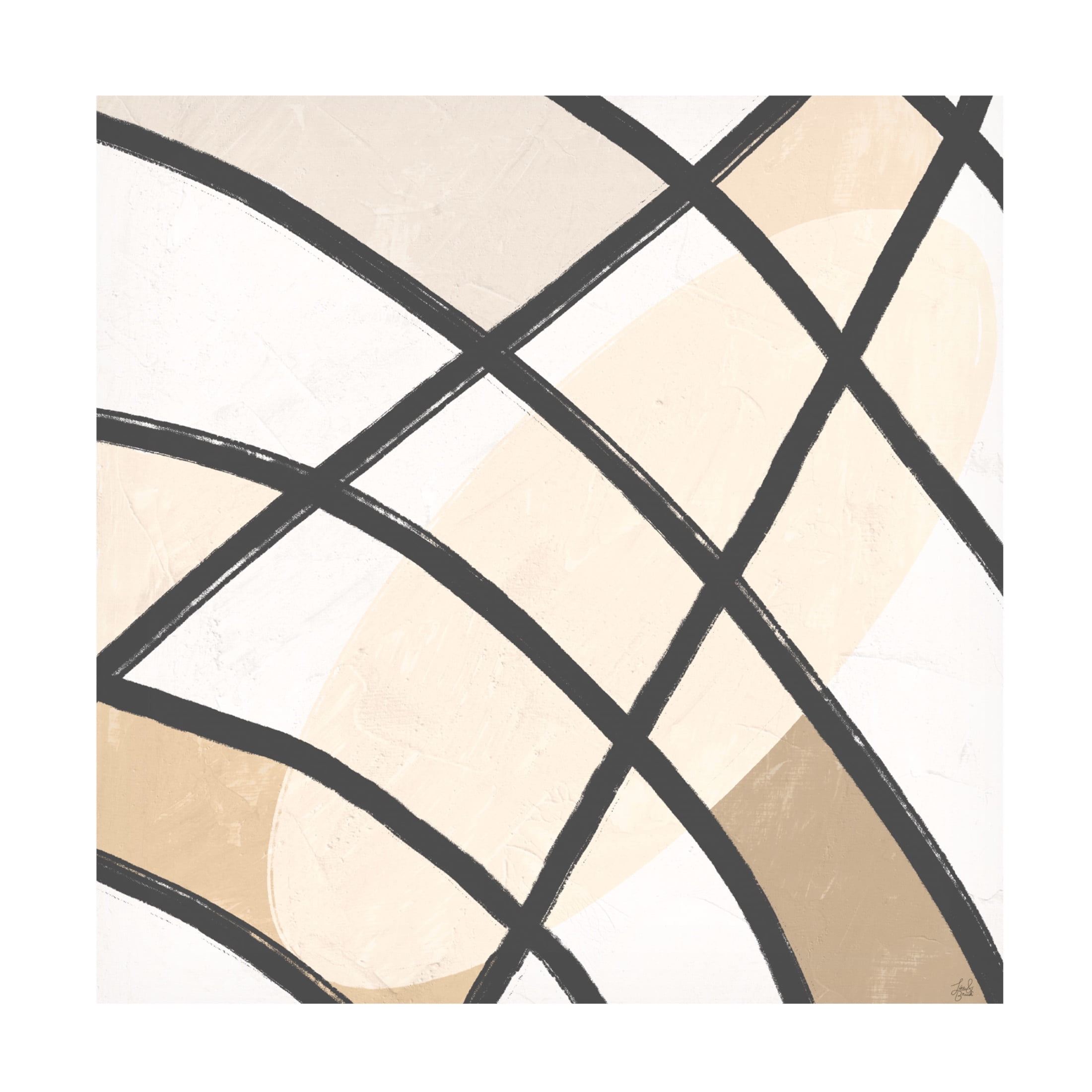 Canvas Wall Art - Line and Brush 'Behind The Grid' Wall Art for Living Room, Bedroom, or Office Décor by Trademark Fine Art - 35 x 35 Inches