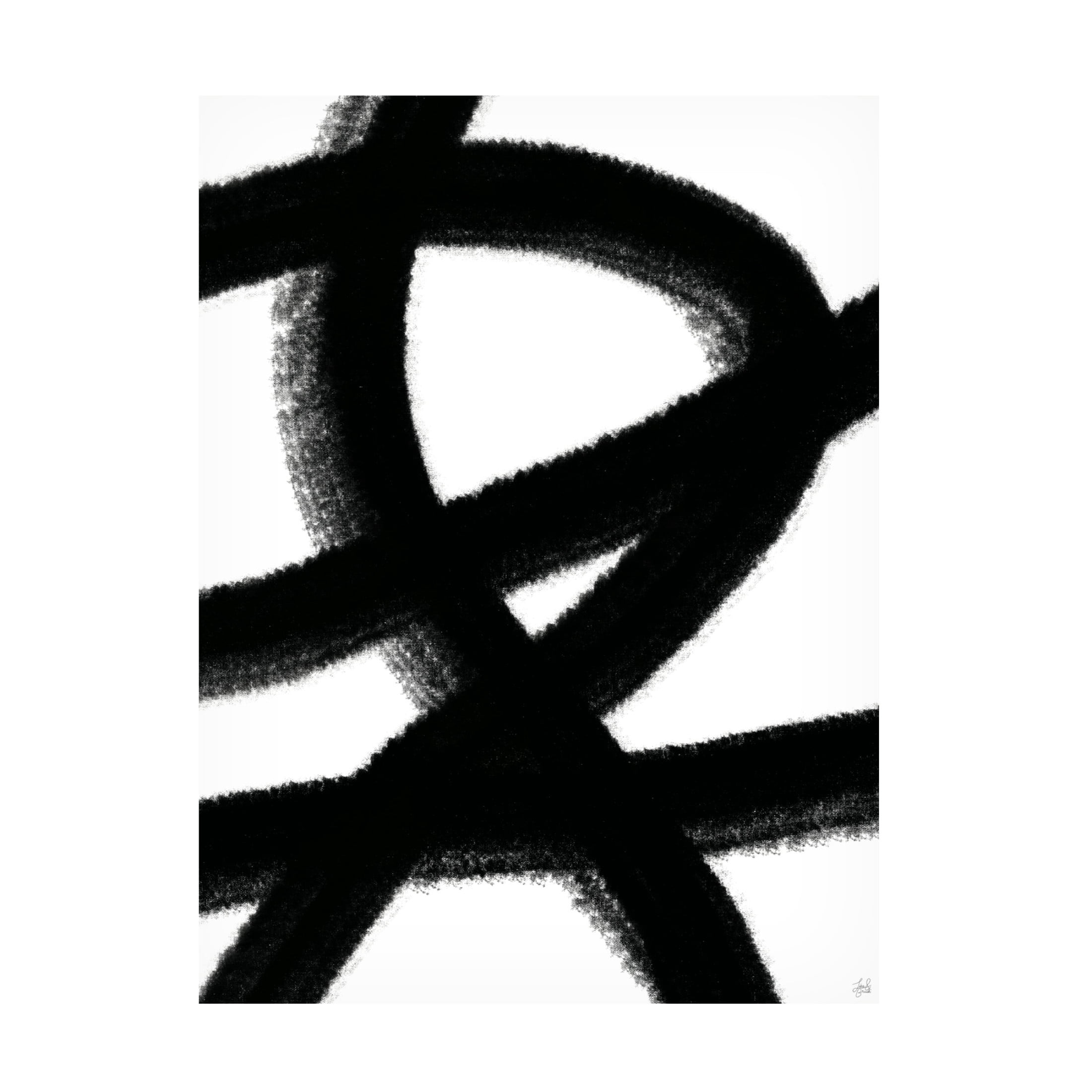 Canvas Wall Art - Line and Brush 'Big Brush 1' Wall Art for Living Room, Bedroom, or Office Décor by Trademark Fine Art - 35 x 47 Inches