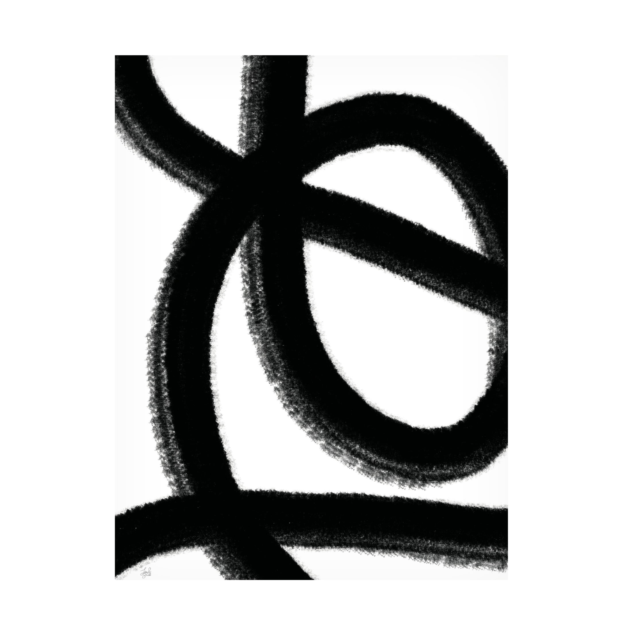 Canvas Wall Art - Line and Brush 'Big Brush 2' Wall Art for Living Room, Bedroom, or Office Décor by Trademark Fine Art - 35 x 47 Inches