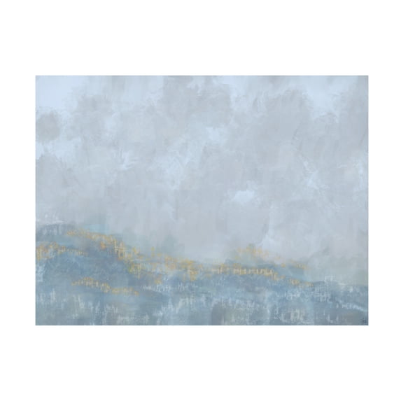 Canvas Wall Art - Line and Brush 'Big Brush Blue Hillside' Wall Art for Living Room, Bedroom, or Office Décor by Trademark Fine Art - 47 x 35 Inches