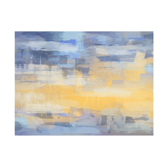 Canvas Wall Art - Line and Brush 'Bold And Gold 2' Wall Art for Living Room, Bedroom, or Office Décor by Trademark Fine Art - 19 x 14 Inches