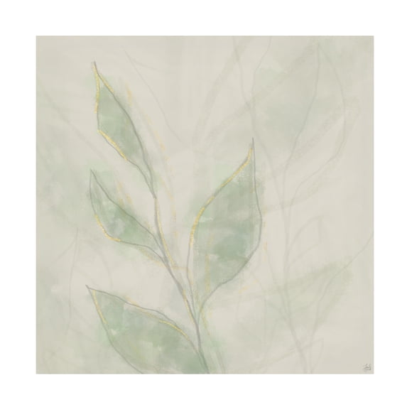 Canvas Wall Art - Line and Brush 'Botanical Shadowed' Wall Art for Living Room, Bedroom, or Office Décor by Trademark Fine Art - 18 x 18 Inches