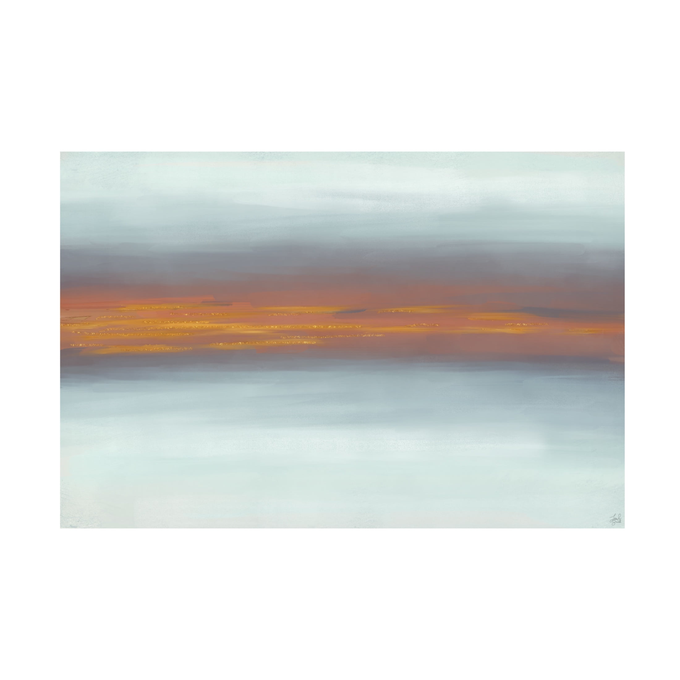 Canvas Wall Art - Line and Brush 'Bronze Distance' Wall Art for Living Room, Bedroom, or Office Décor by Trademark Fine Art - 24 x 16 Inches