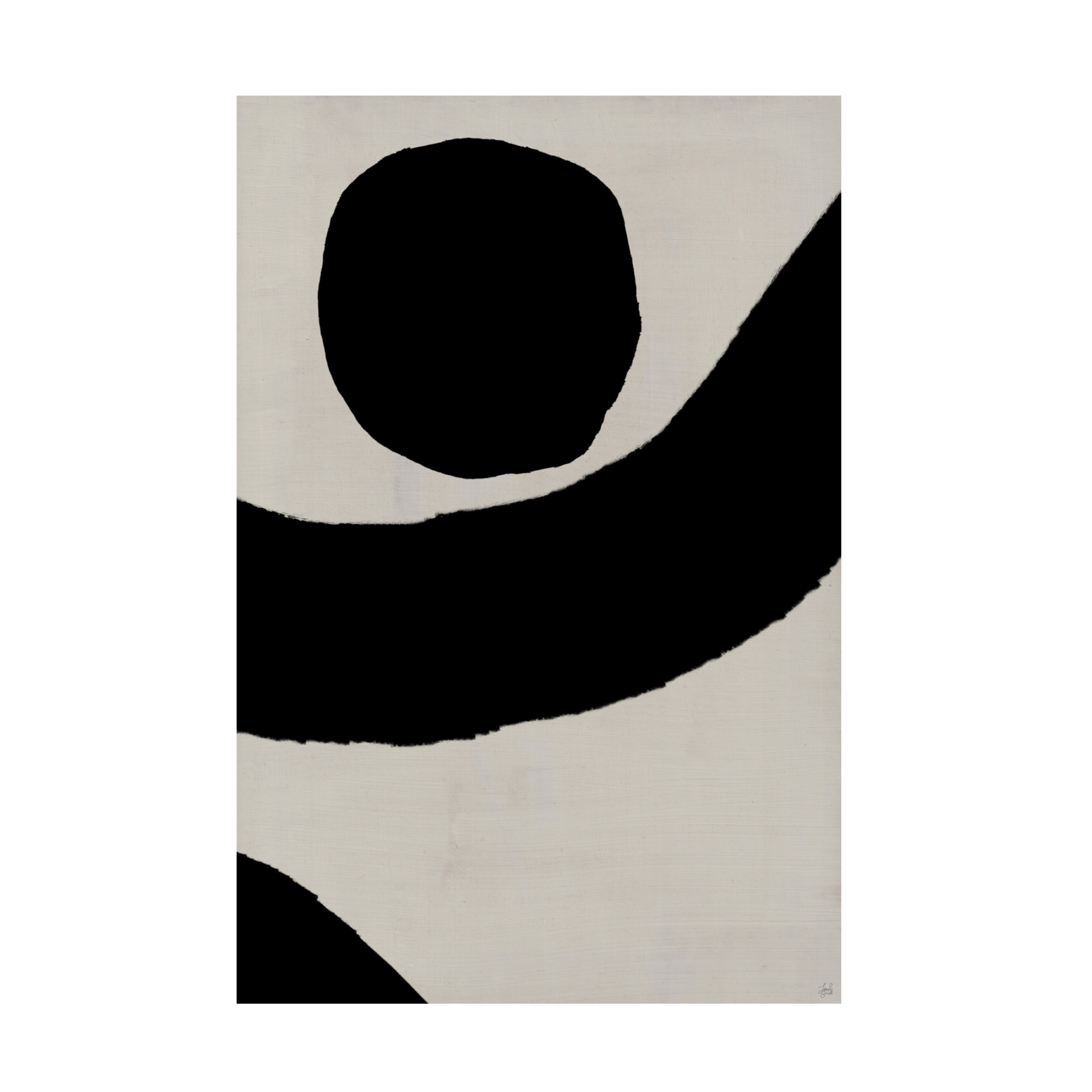 Canvas Wall Art - Line and Brush 'Circle and Arcs 1' Wall Art for Living Room, Bedroom, or Office Décor by Trademark Fine Art - 30 x 47 Inches