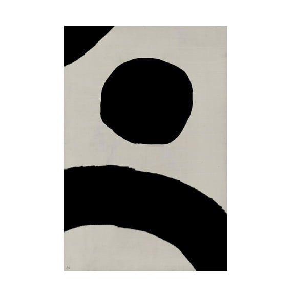 Canvas Wall Art - Line and Brush 'Circle and Arcs 3' Wall Art for Living Room, Bedroom, or Office Décor by Trademark Fine Art - 12 x 19 Inches