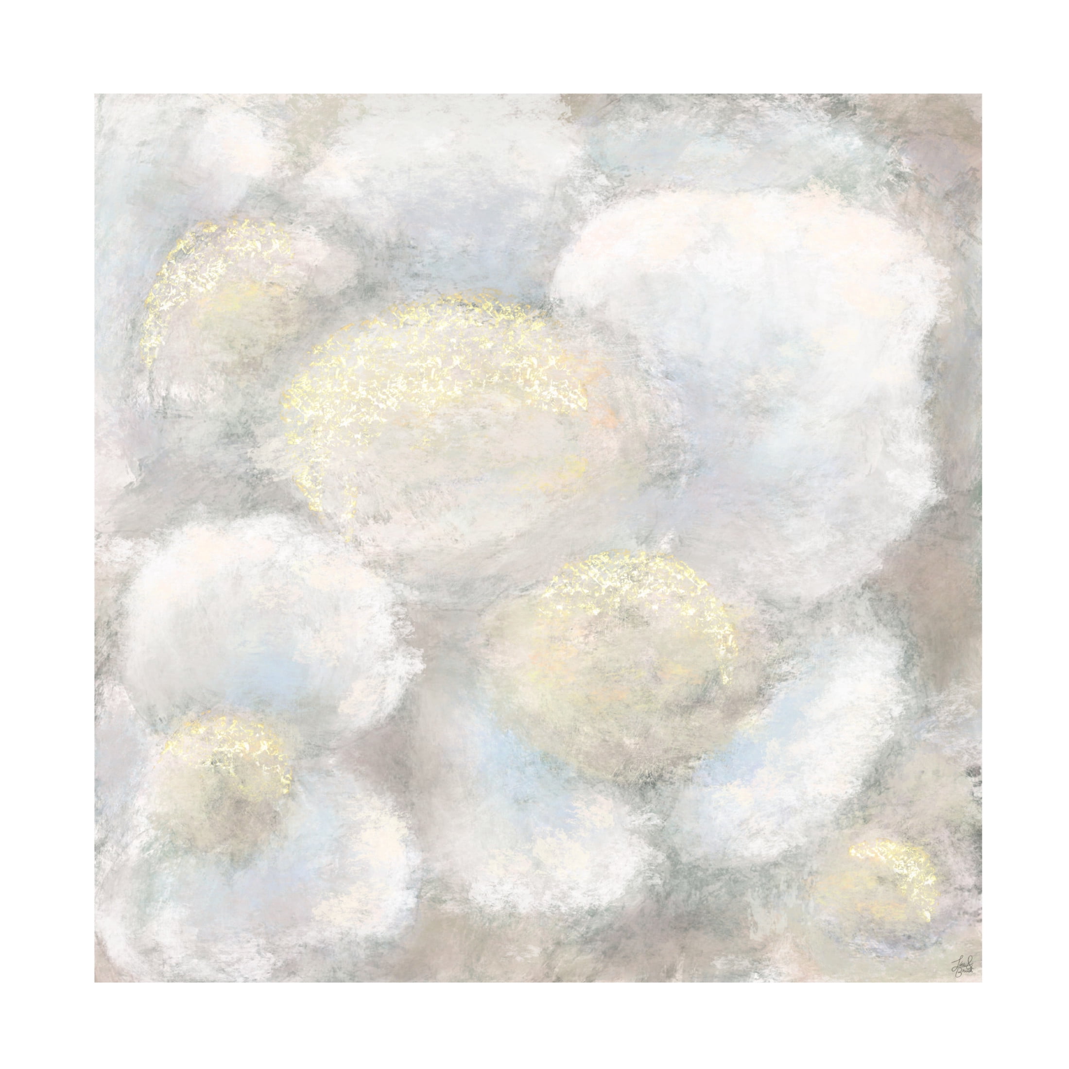 Canvas Wall Art - Line and Brush 'Close Up Softy Florals' Wall Art for Living Room, Bedroom, or Office Décor by Trademark Fine Art - 35 x 35 Inches