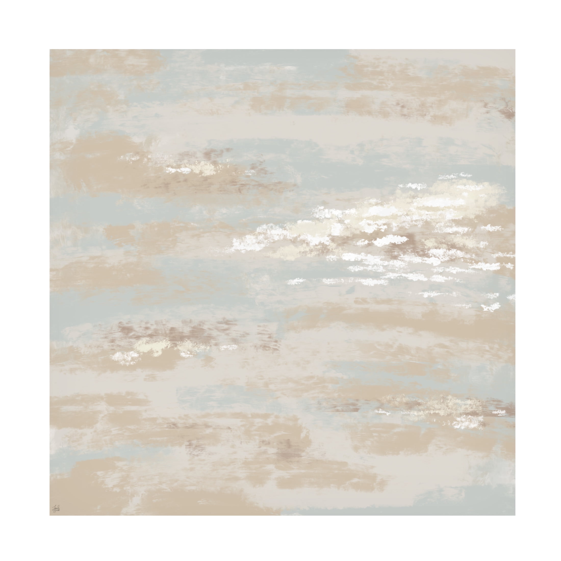 Canvas Wall Art - Line and Brush 'Earth and Clouds' Wall Art for Living Room, Bedroom, or Office Décor by Trademark Fine Art - 18 x 18 Inches