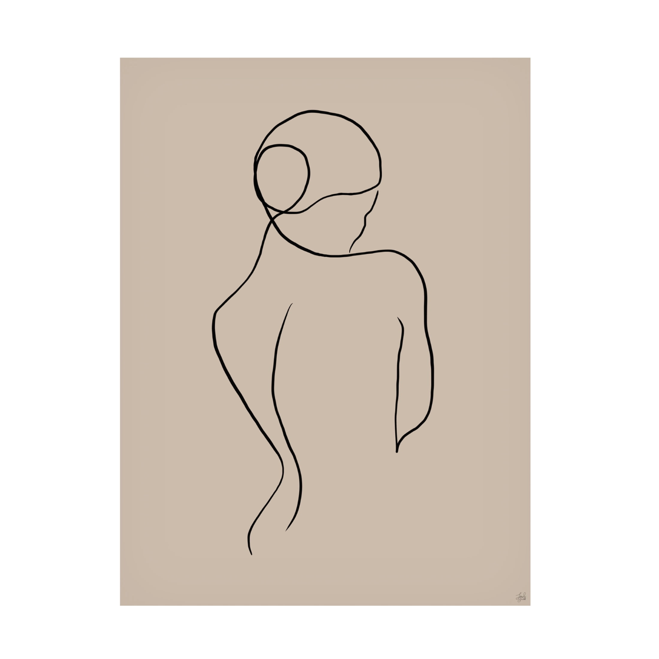 Canvas Wall Art - Line and Brush 'Female Form Quietly' Wall Art for Living Room, Bedroom, or Office Décor by Trademark Fine Art - 18 x 24 Inches