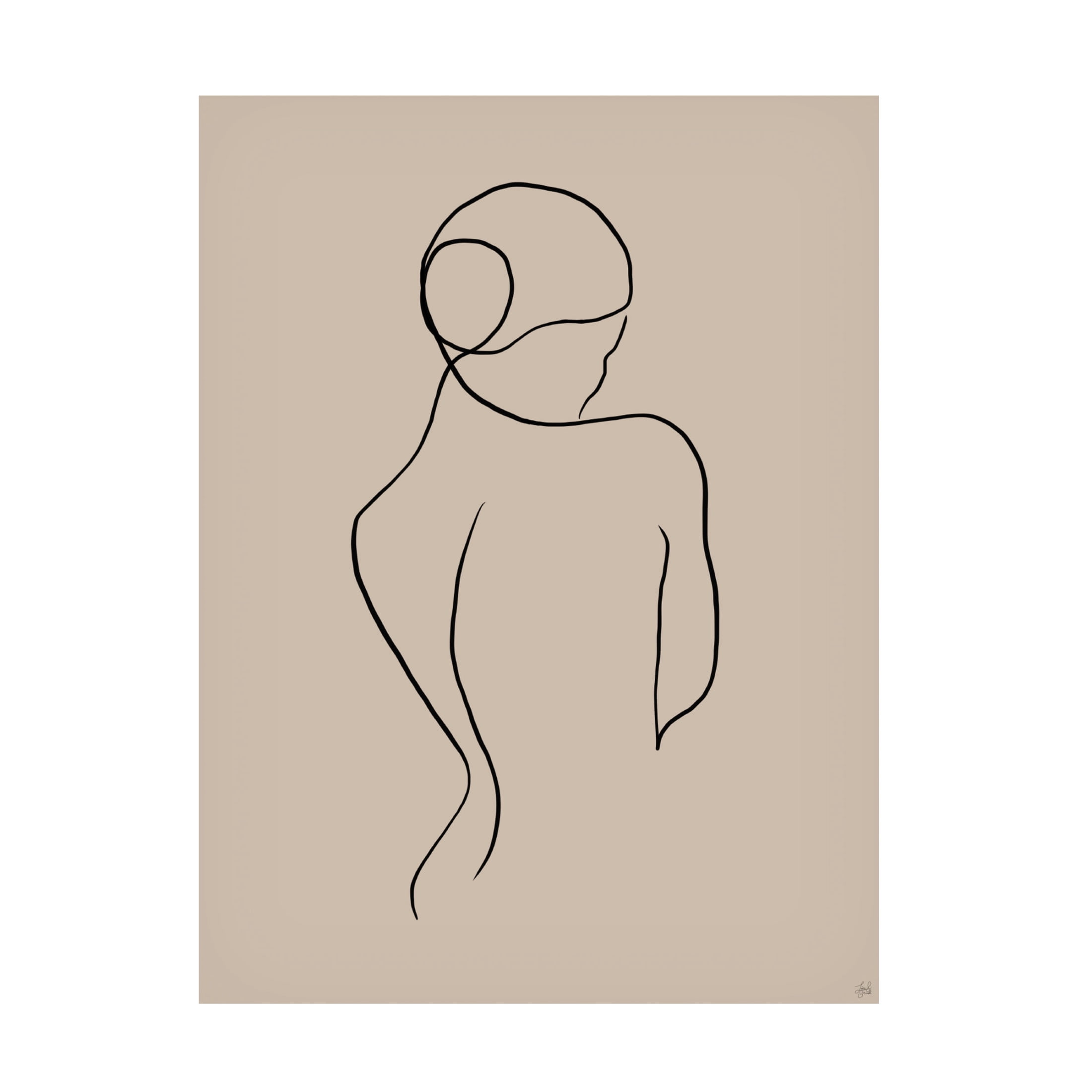 Canvas Wall Art - Line and Brush 'Female Form Quietly' Wall Art for Living Room, Bedroom, or Office Décor by Trademark Fine Art - 35 x 47 Inches
