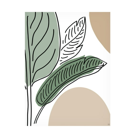 Canvas Wall Art - Line and Brush 'Ferns By Lines 2' Wall Art for Living Room, Bedroom, or Office Décor by Trademark Fine Art - 14 x 19 Inches