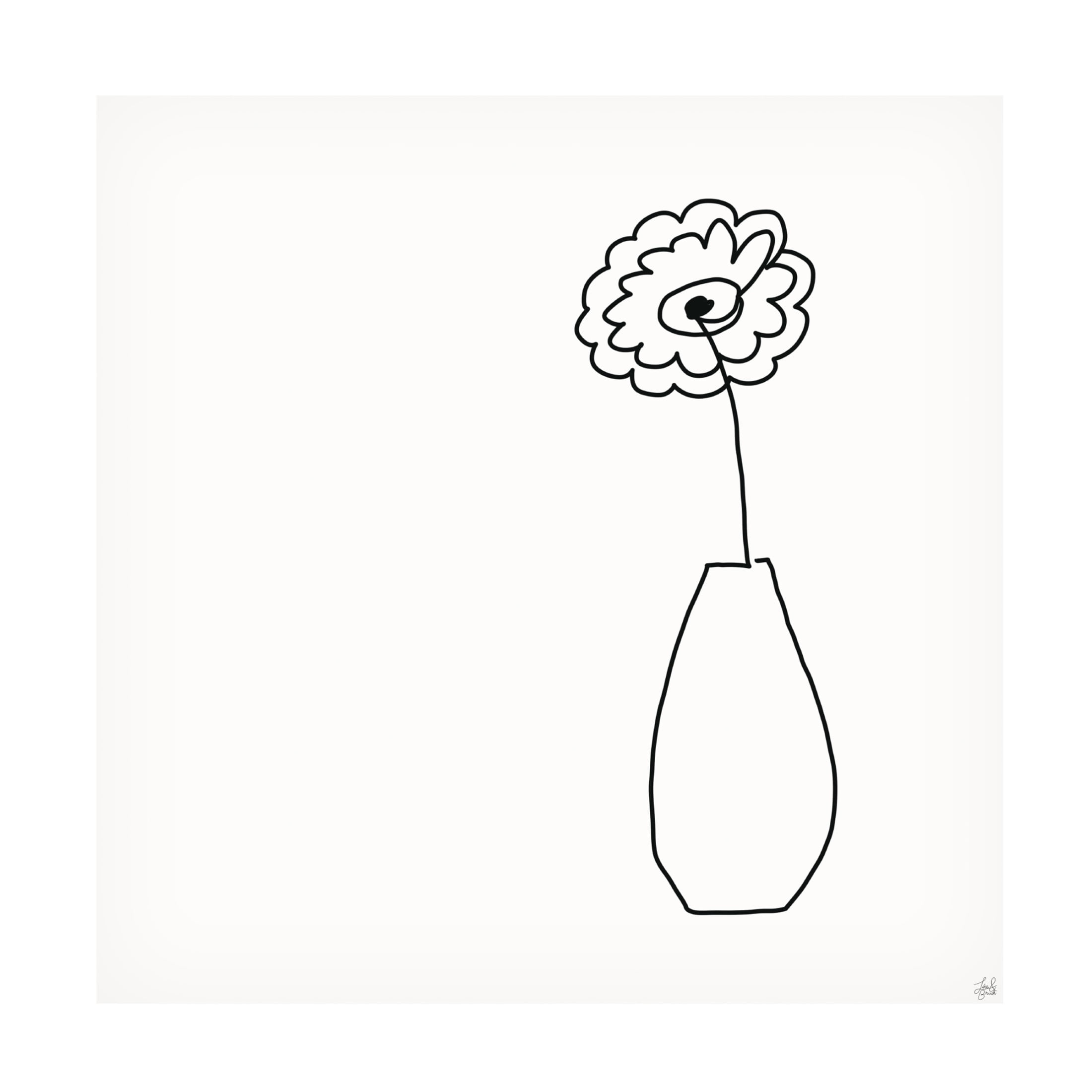 Canvas Wall Art - Line and Brush 'Floral Bouquet 3' Wall Art for Living Room, Bedroom, or Office Décor by Trademark Fine Art - 24 x 24 Inches
