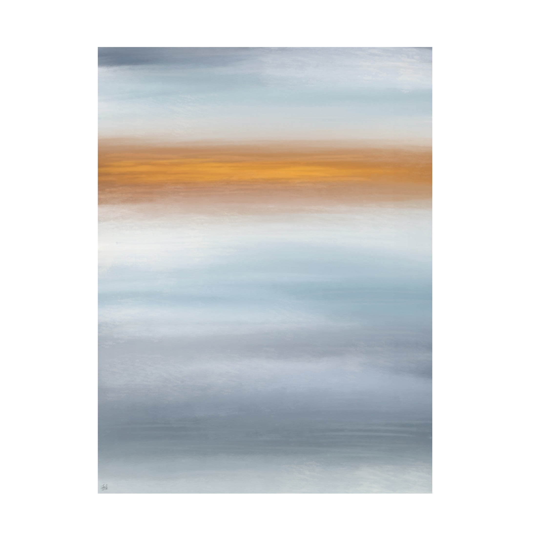 Canvas Wall Art - Line and Brush 'Golden Distance' Wall Art for Living Room, Bedroom, or Office Décor by Trademark Fine Art - 14 x 19 Inches