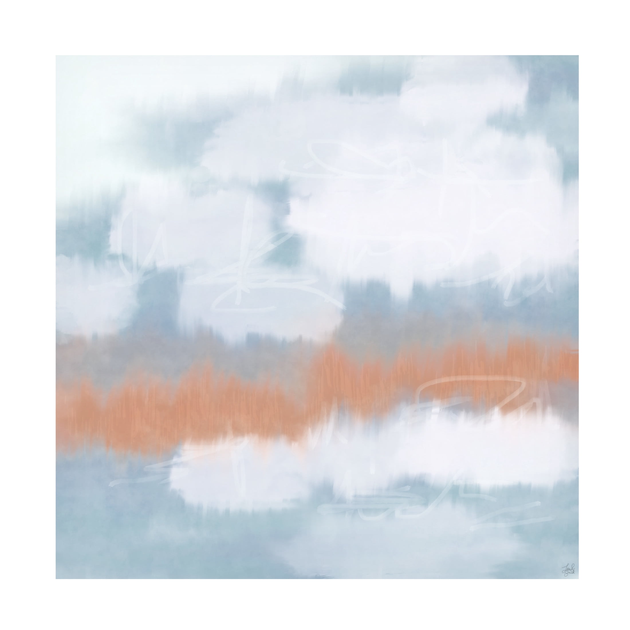 Canvas Wall Art - Line and Brush 'Graffiti Skies' Wall Art for Living Room, Bedroom, or Office Décor by Trademark Fine Art - 18 x 18 Inches