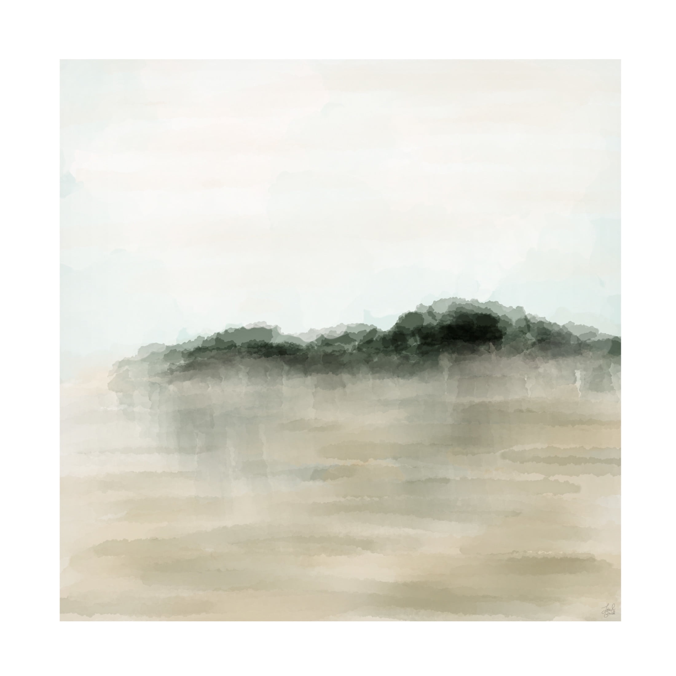 Canvas Wall Art - Line and Brush 'Haze Ink Horizon' Wall Art for Living Room, Bedroom, or Office Décor by Trademark Fine Art - 35 x 35 Inches
