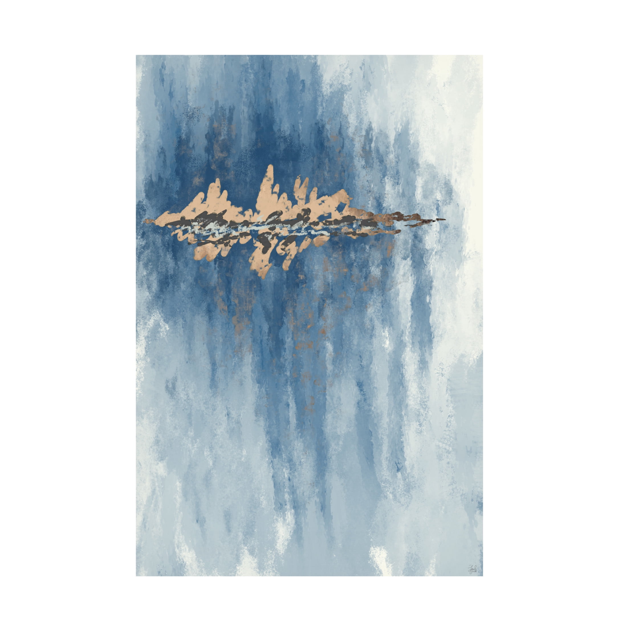 Canvas Wall Art - Line and Brush 'Horizon Reflections' Wall Art for Living Room, Bedroom, or Office Décor by Trademark Fine Art - 16 x 24 Inches