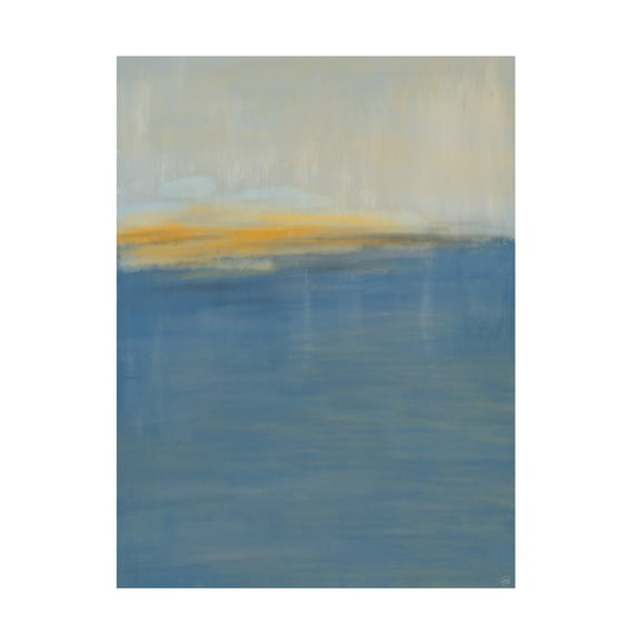 Canvas Wall Art - Line and Brush 'Horizons Water Lights' Wall Art for Living Room, Bedroom, or Office Décor by Trademark Fine Art - 14 x 19 Inches