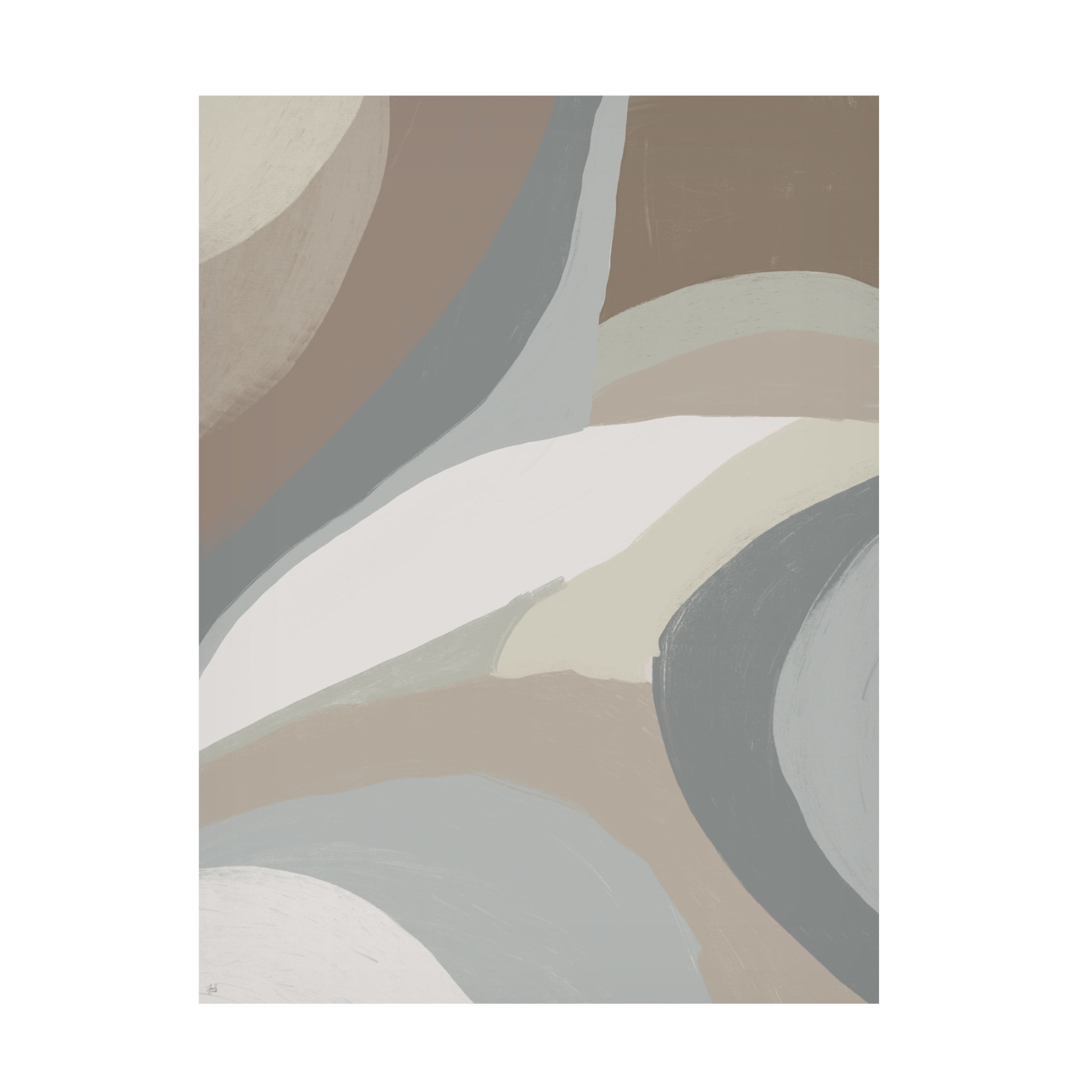 Large Framed Abstract Canvas Art in Neutral Tones