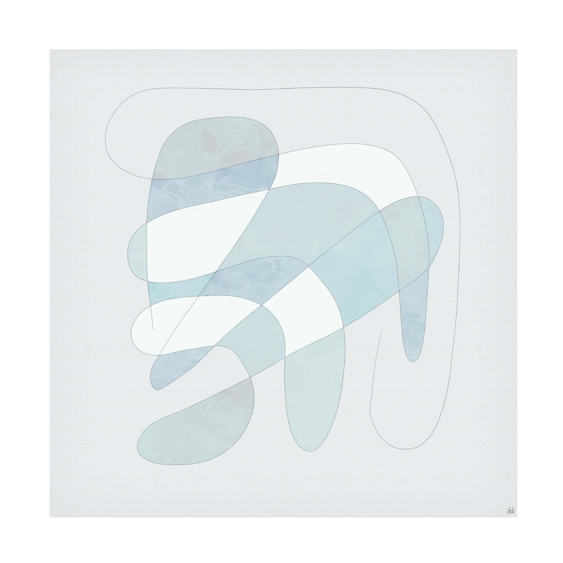 Canvas Wall Art - Line and Brush 'Light Line N Fill 2' Wall Art for Living Room, Bedroom, or Office Décor by Trademark Fine Art - 35 x 35 Inches
