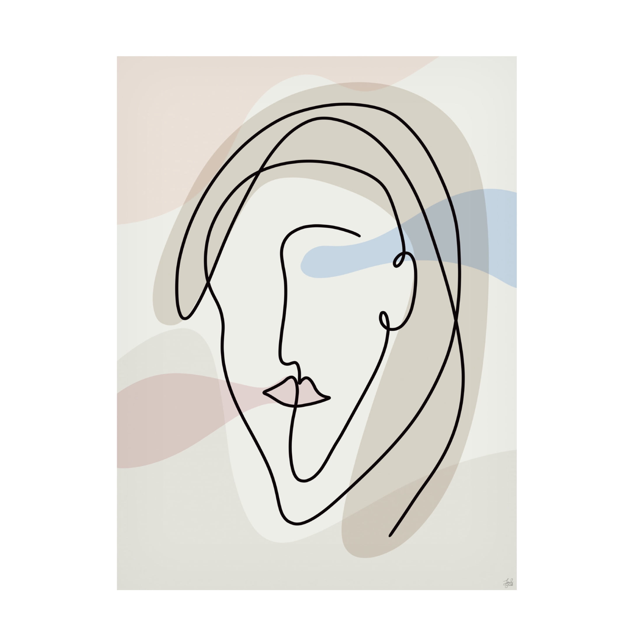 Canvas Wall Art - Line and Brush 'Line And Face 2' Wall Art for Living Room, Bedroom, or Office Décor by Trademark Fine Art - 18 x 24 Inches