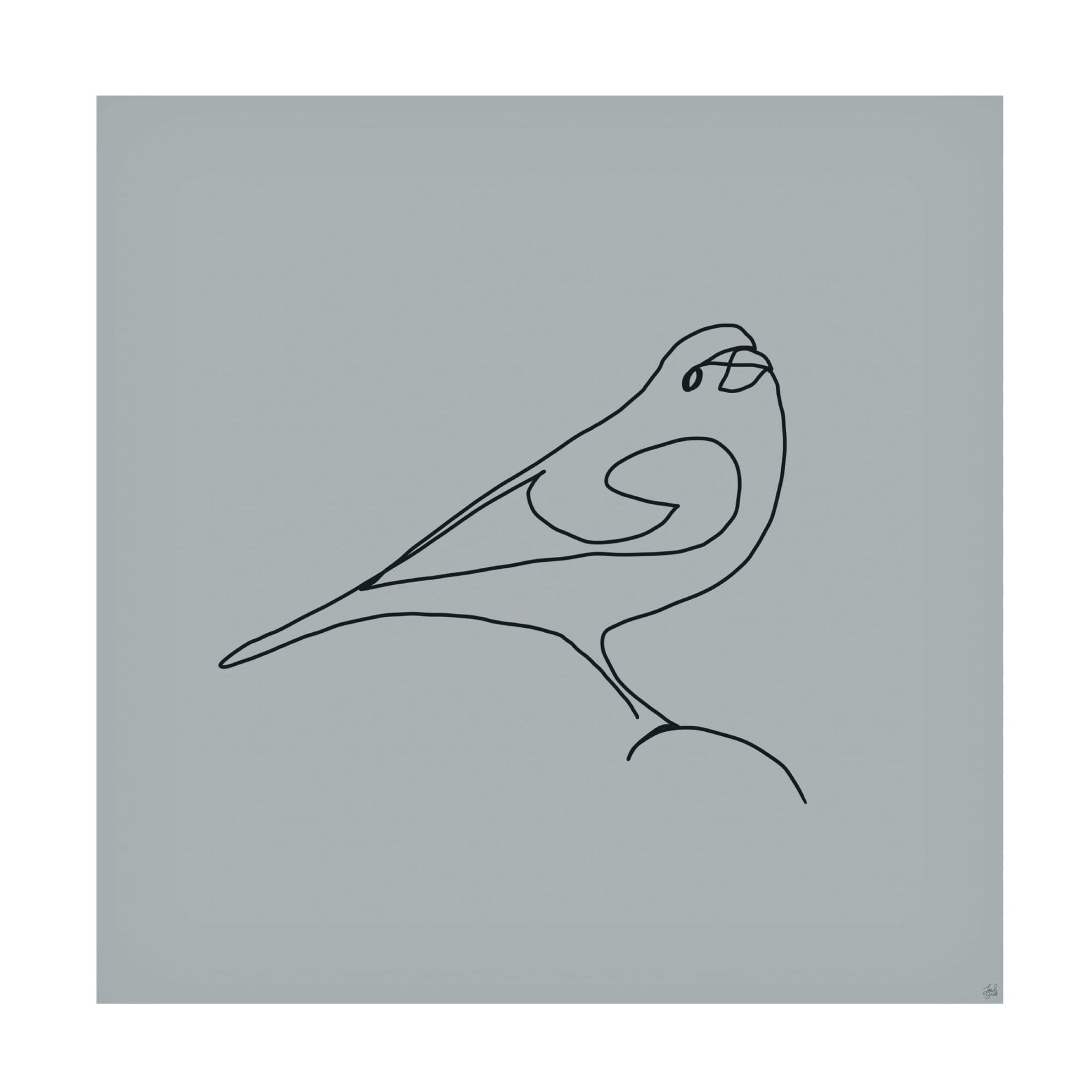 Canvas Wall Art - Line and Brush 'Line Bird 1' Wall Art for Living Room, Bedroom, or Office Décor by Trademark Fine Art - 24 x 24 Inches