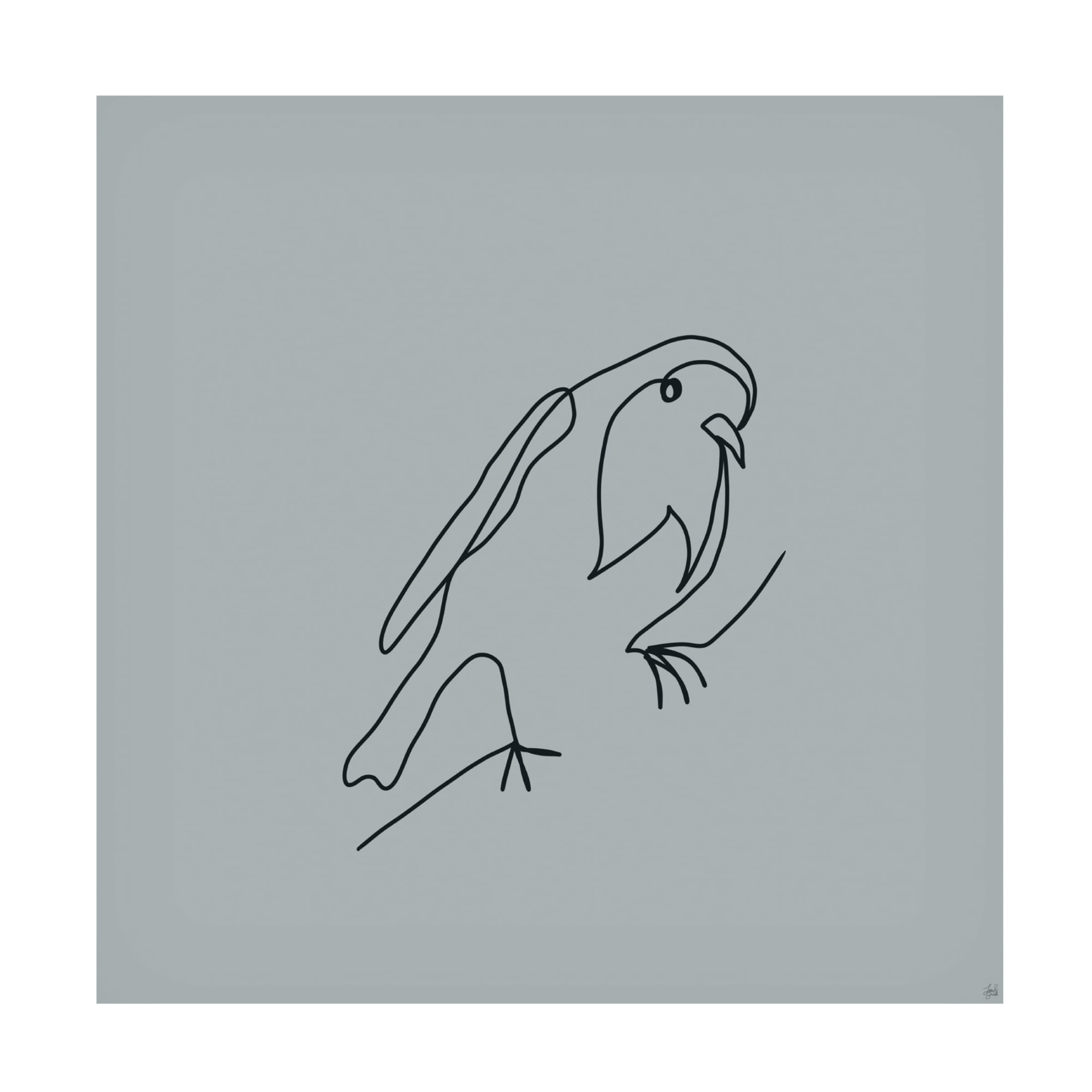 Canvas Wall Art - Line and Brush 'Line Bird 2' Wall Art for Living Room, Bedroom, or Office Décor by Trademark Fine Art - 18 x 18 Inches
